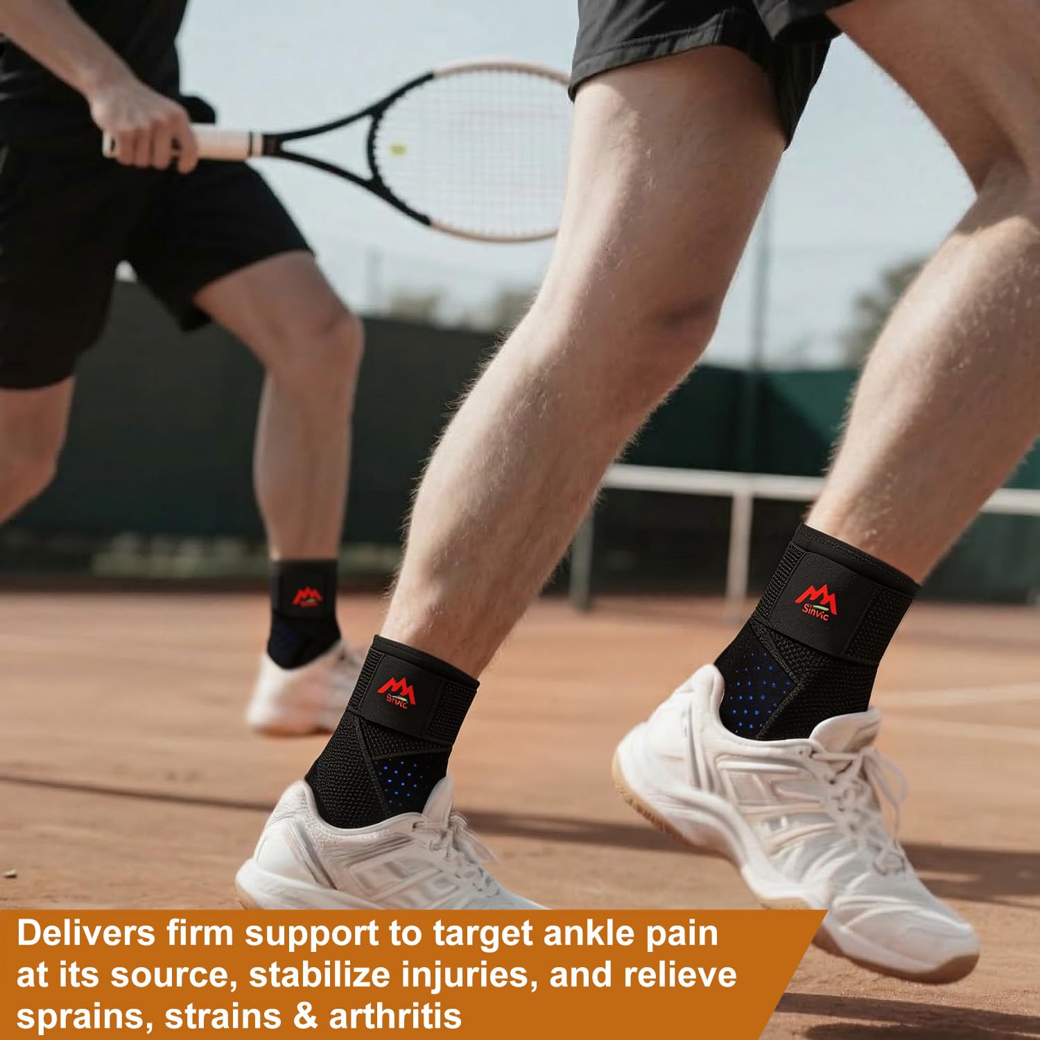 Tobillera, 2 unidades, transpirable y ajustable, soporte de tobillo para hombres y mujeres, fuerte compresión para tobillos esguincados, fascitis plantar, deportes.