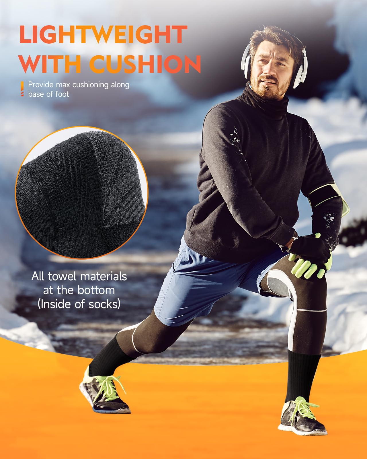 RUIXUE 6 Paia Calzini Uomo Calzini Sportivi Lunghi Calzini Donna Lavoro, Unisex Adulto Cotone Traspirante Calze, Antiscivolo Lunghe Calze 43-46 35-38 39-42 47-50