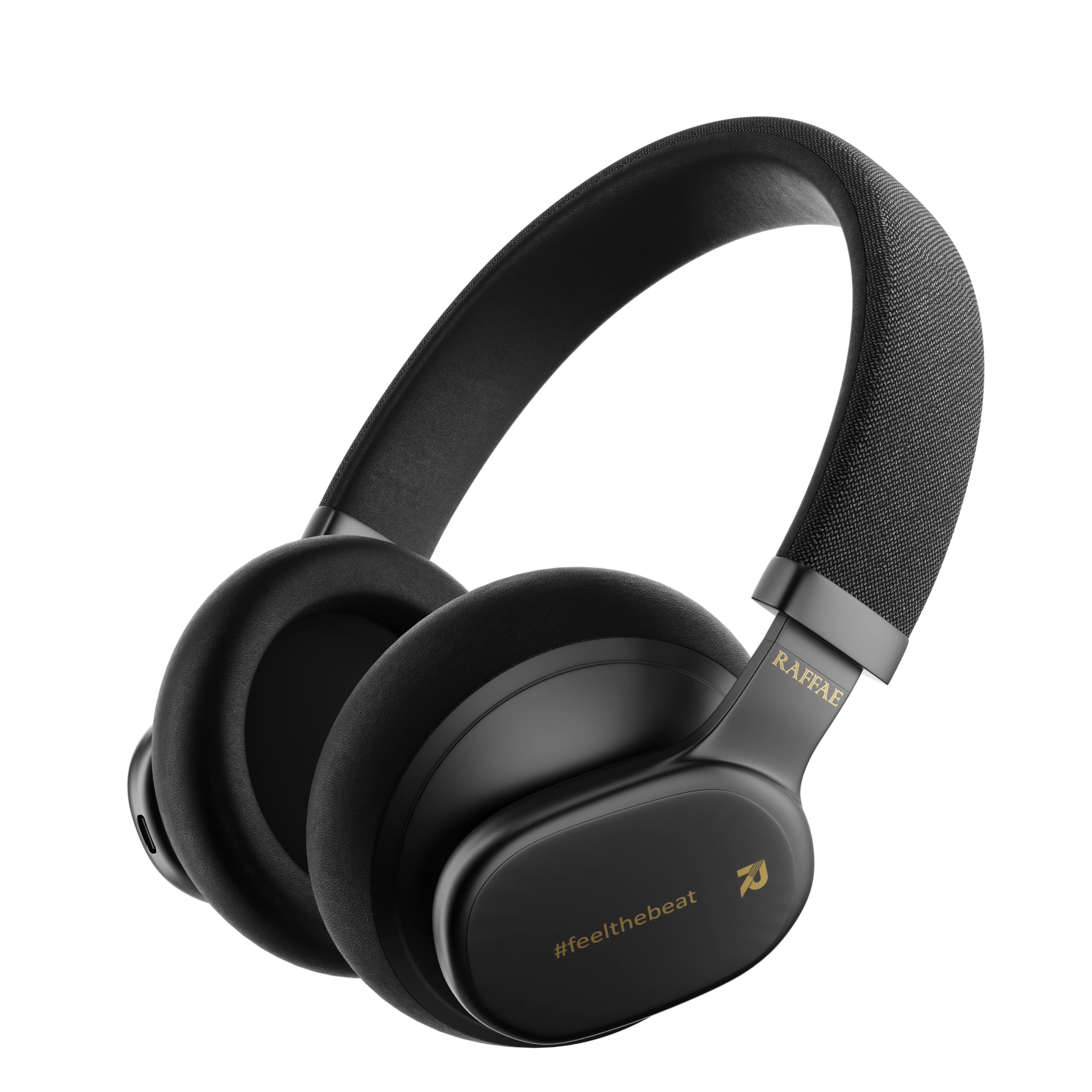 R45 Wireless Bluetooth V5.3 Headphones, Hybrid Active Noise Cancelling with Multiple Modes Touch sensor, High Bass, 47.5H Playtime, Soft Earcups, 90 Degree Rotation, Voice Assistant-Black