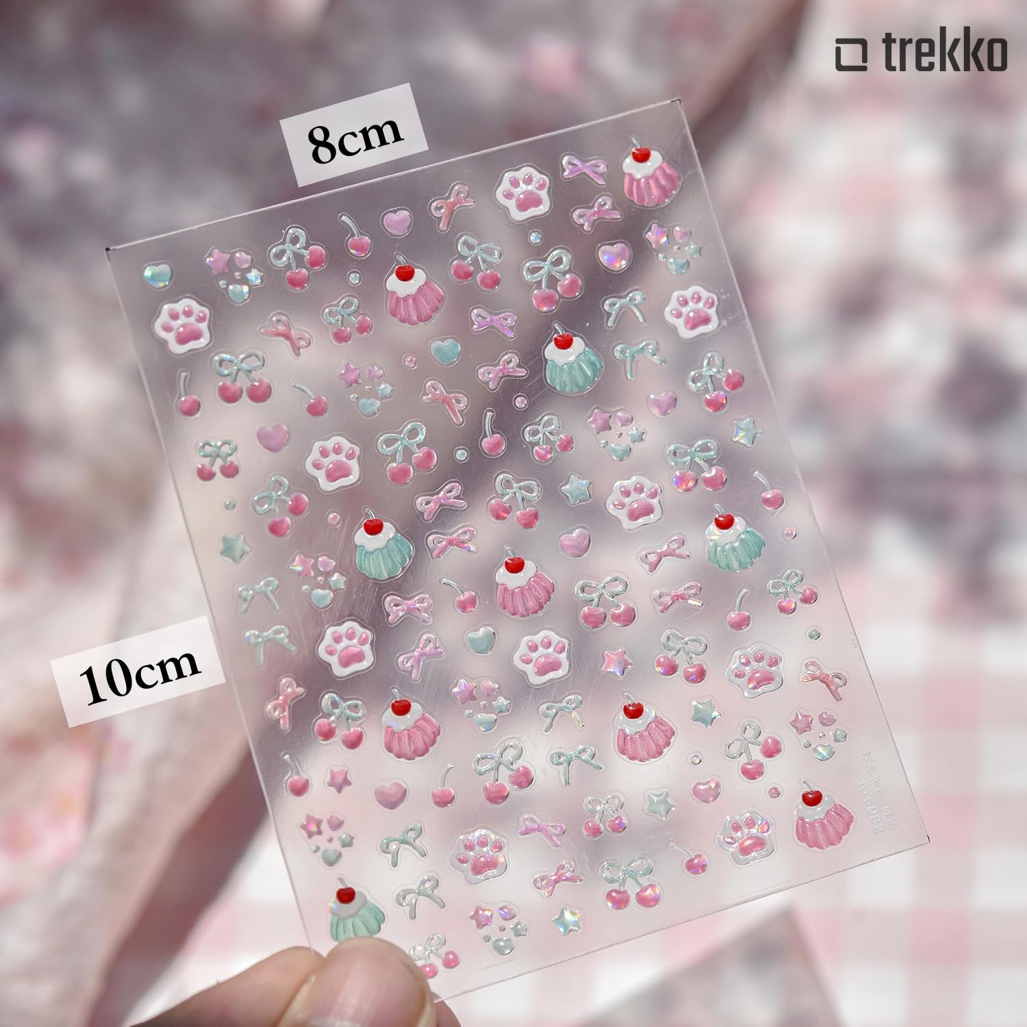 Amazon.co.jp: trekko ネイルシール パーツ ぷっくり 夏 ピンク 肉球