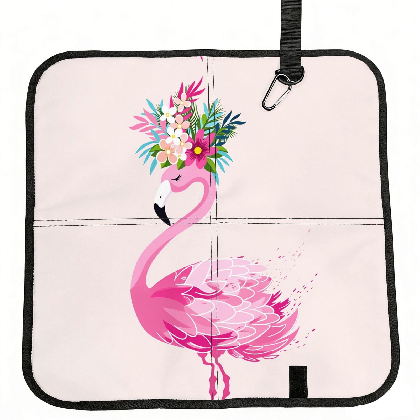 SDEGTHO Pink Flamingo Print Padded Seat Pad Folding Cushion Waterproof Bench Mat Portable Outdoor Rest Mat 15.8"