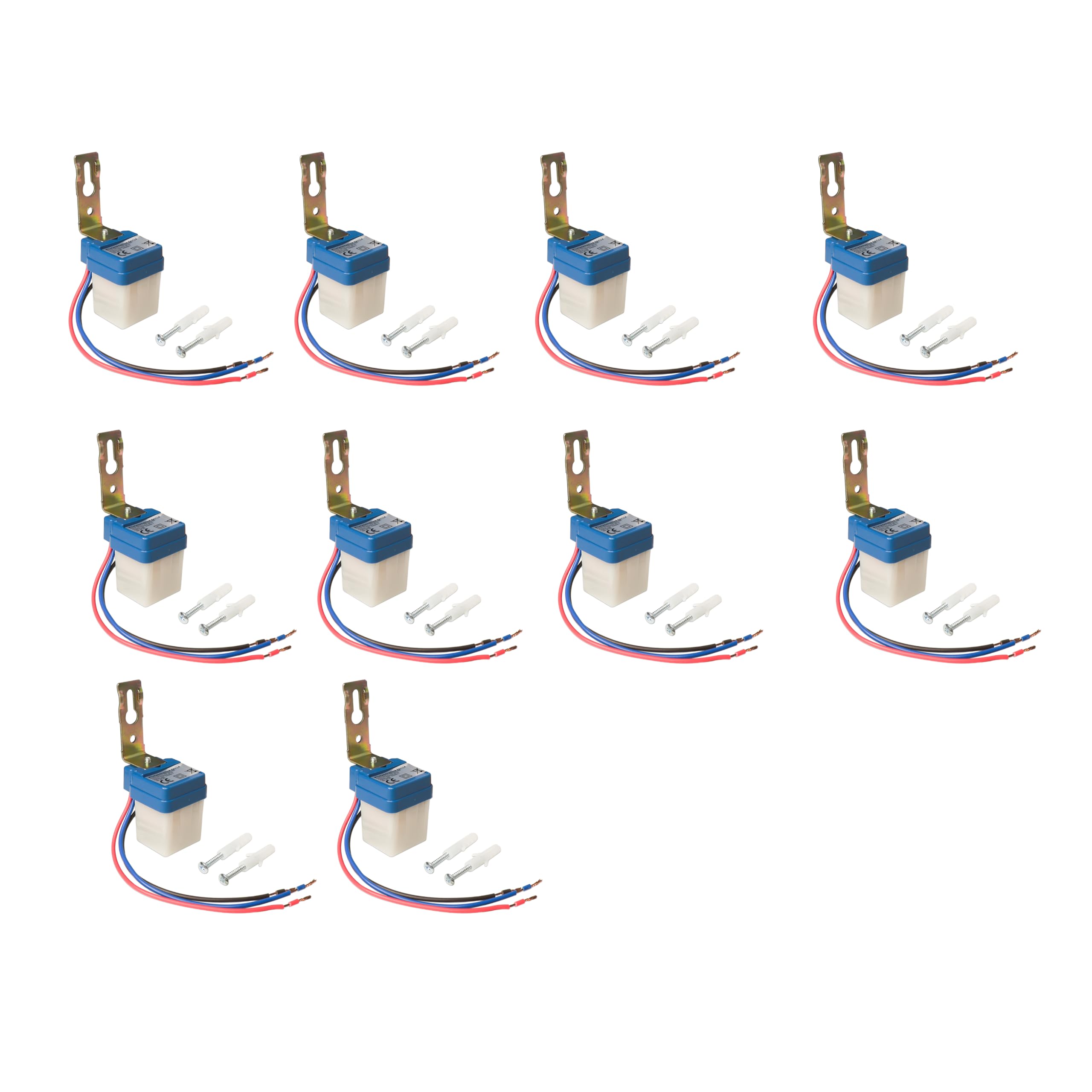 QS-301 Waterproof 220V Auto Day and Night ON and OFF photocell LDR sensor switch 6A for lighting Pack of 10