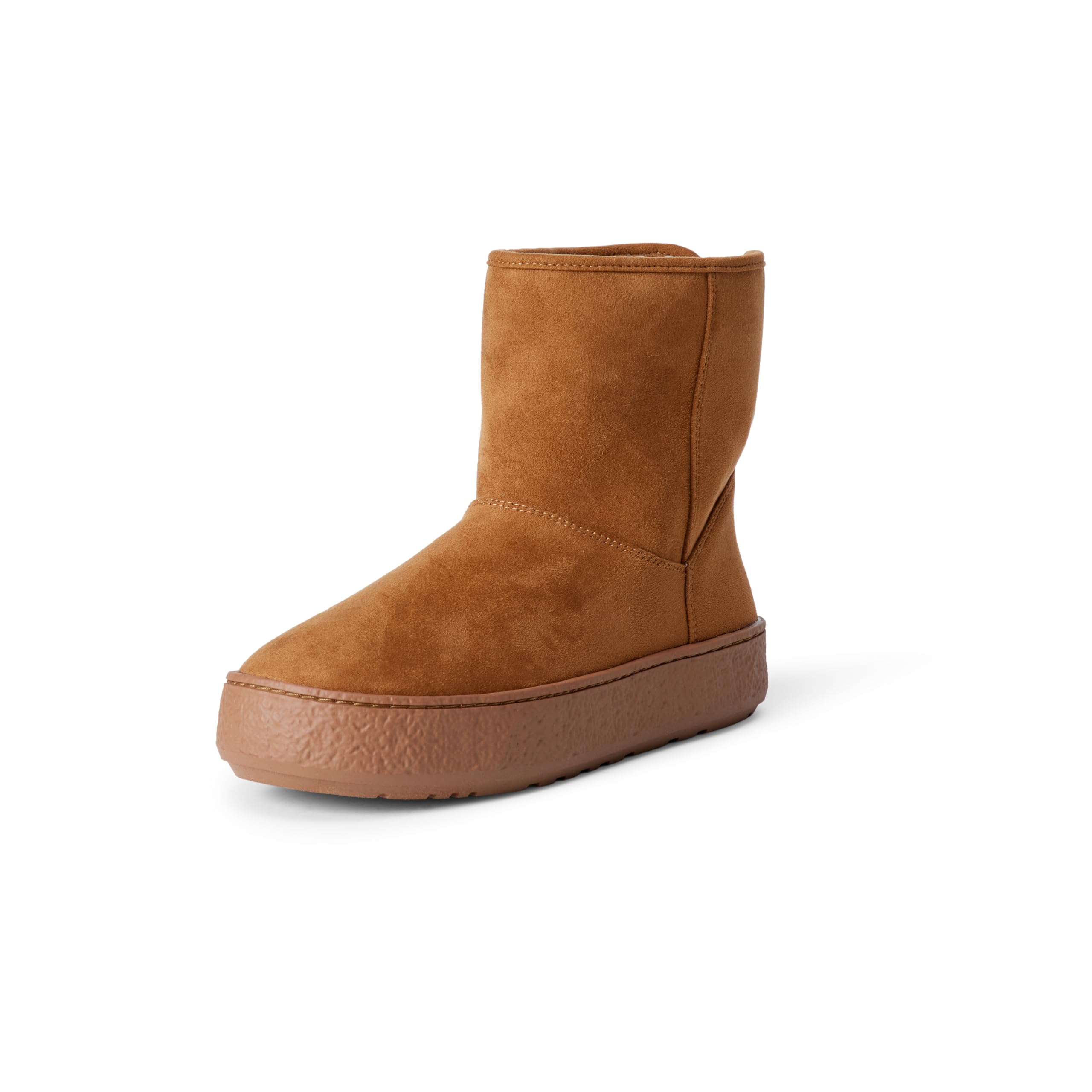 Amazon Essentials Girls' Faux Fur Lined Low Ankle Winter Boots, Tan, 13 Little Kid