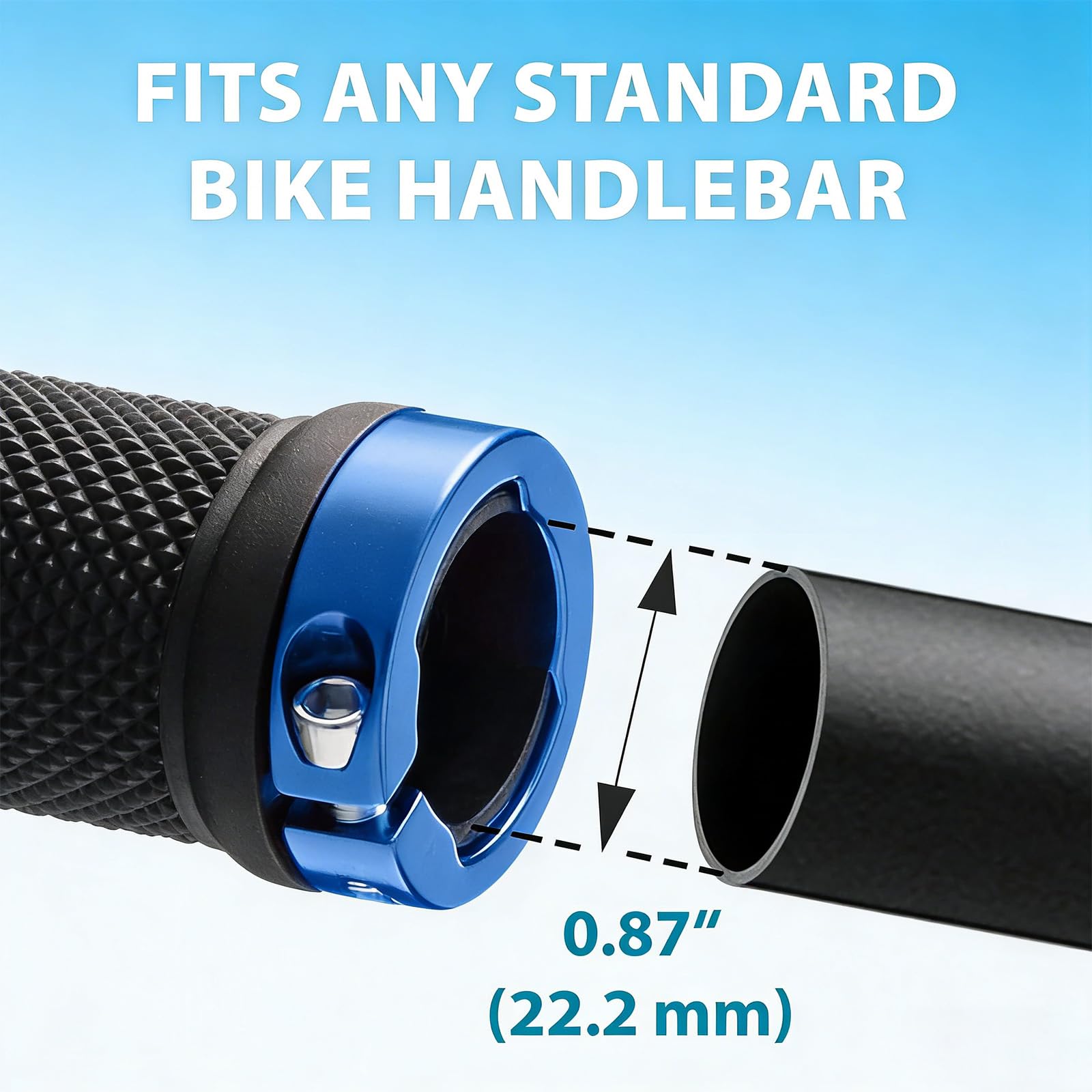 Manopole per bicicletta, mountain bike, BMX, con tappo in alluminio e chiave a brugola, impugnature antiscivolo per mountain bike da 22,2 mm