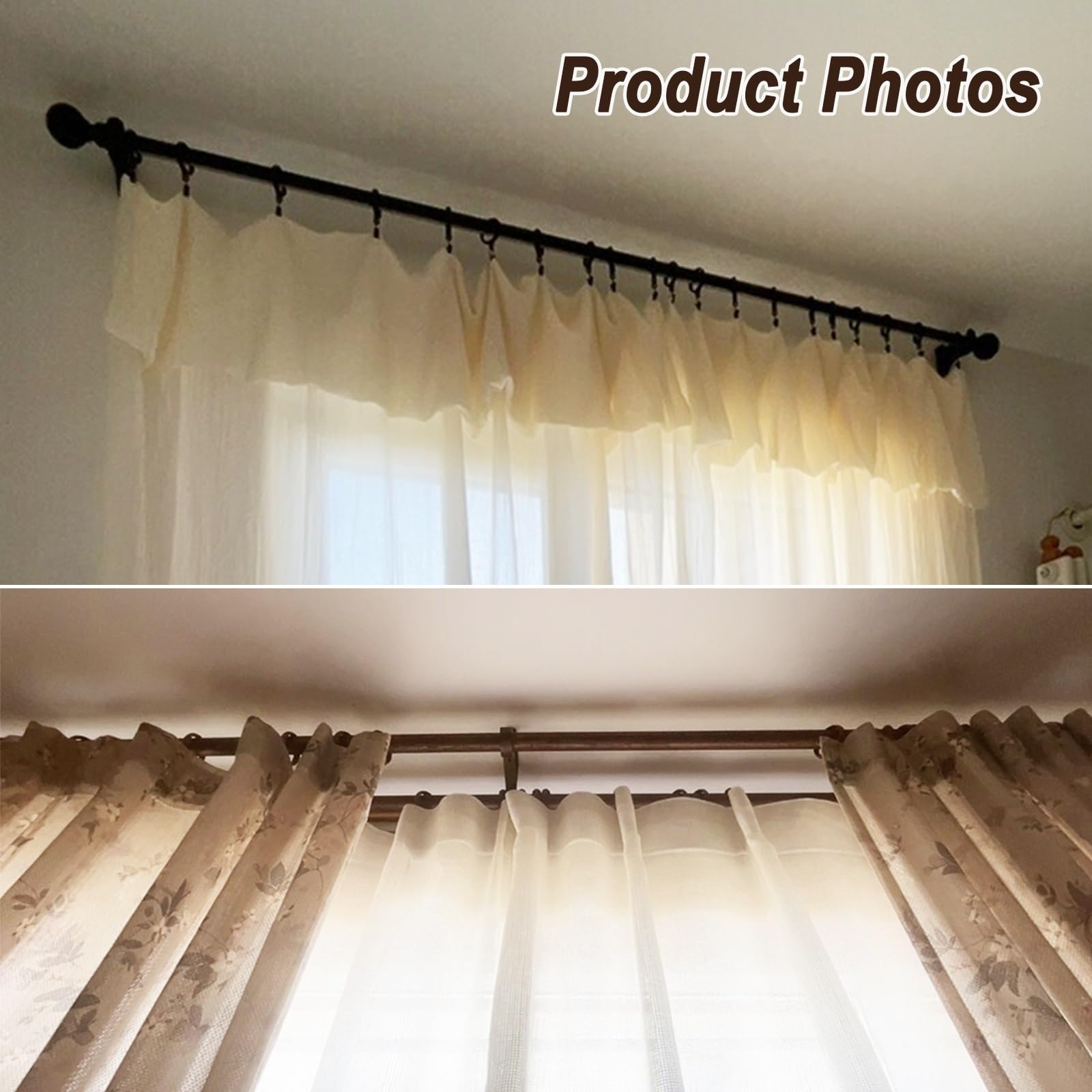 Tringle a Rideaux, Barre Rideau pour Chambre, Alliage d'Aluminium