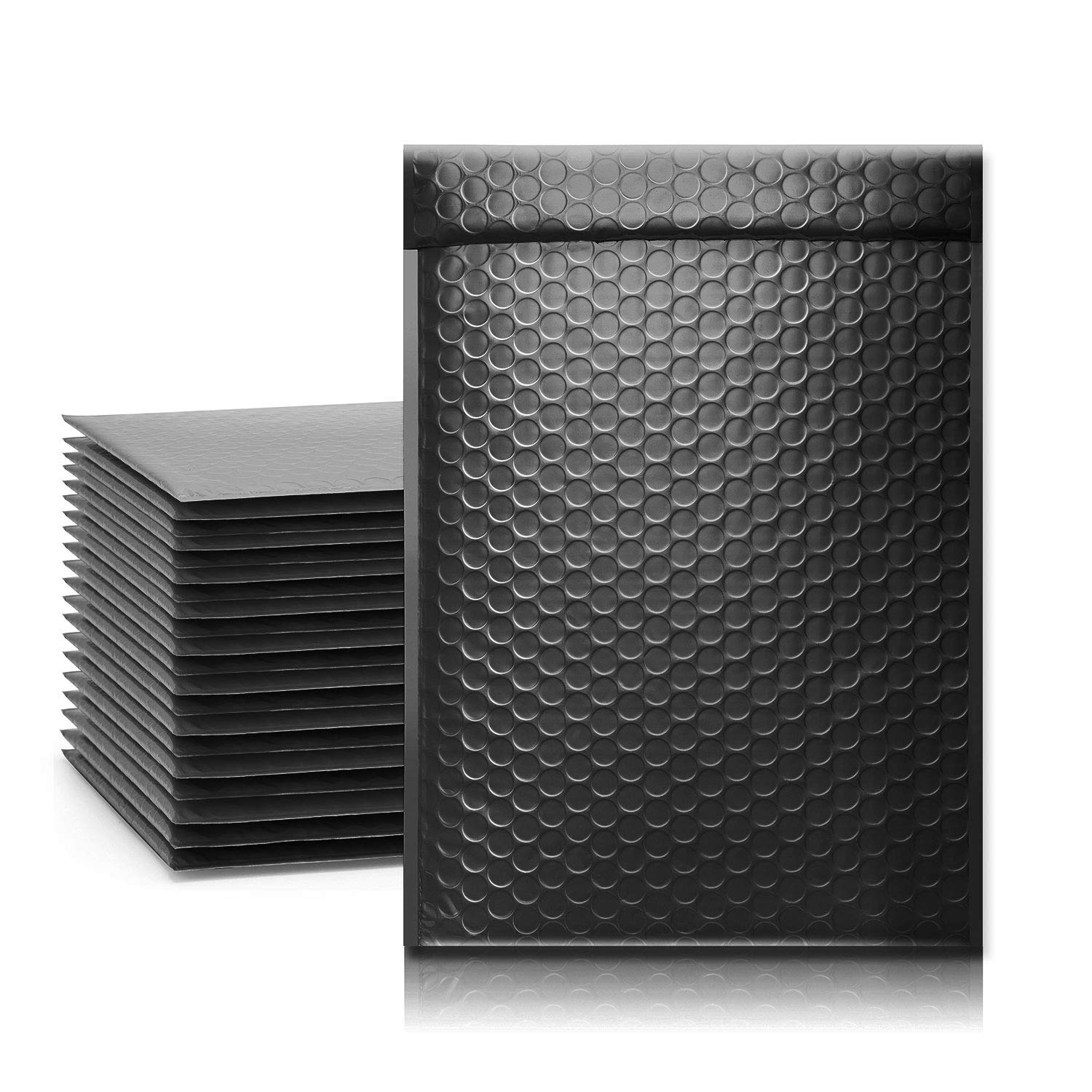 TONESPAC 50Pcs Bubble Mailers, 180 x 260mm Black Padded Envelopes, Thick Bubble Lined Wrap Bags, Self Seal Adhesive Padded Envelopes for Business Supplies Shipping, Packaging, Mailing — image 1