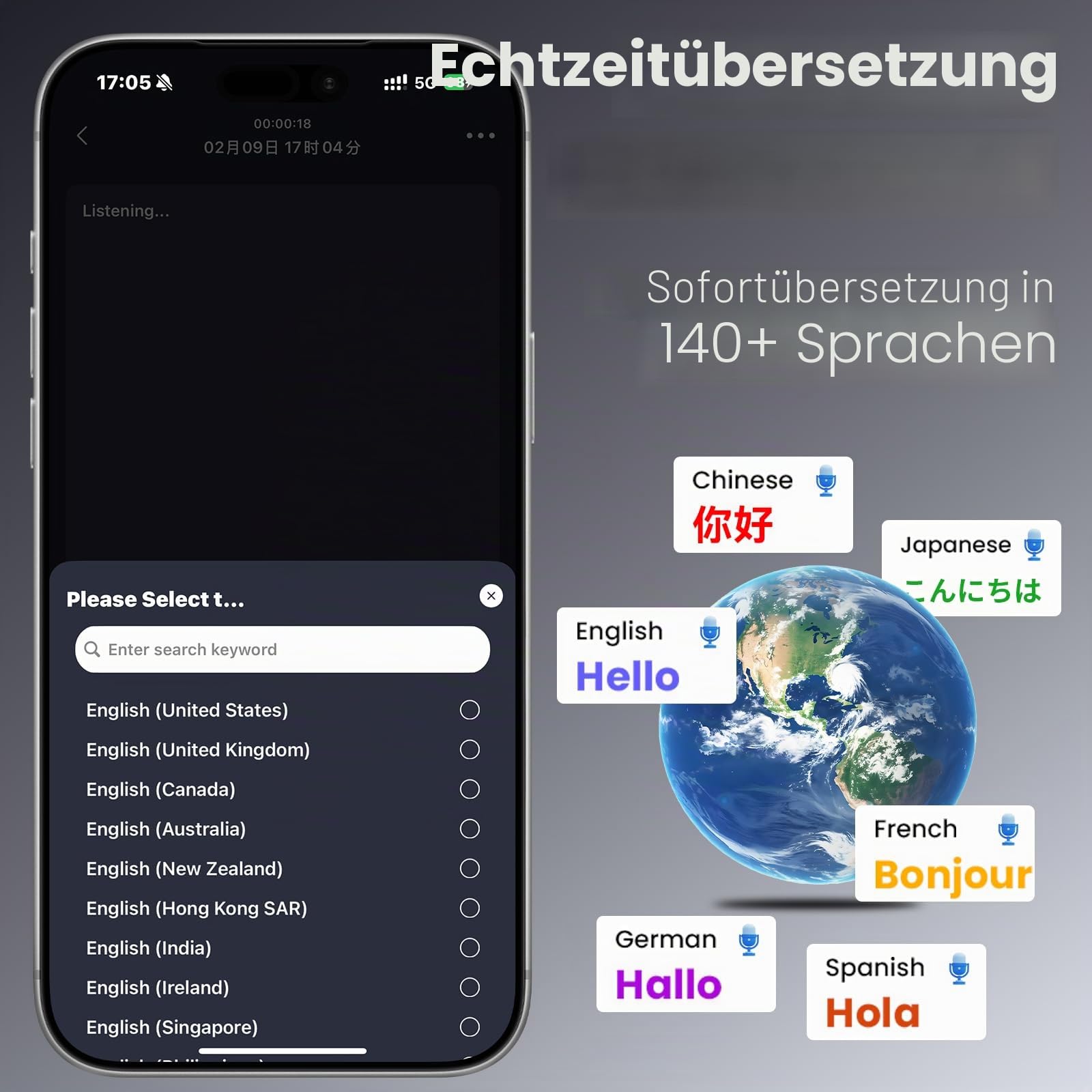 NEWYES KI Digitales Diktiergerät aufnahmegerät mit transkription spracherkennung zusammenfassung Rauschunterdrückung 64GB mini klein Audio Digitale Geeignet für Büroarbeit und Geschäftsreisen