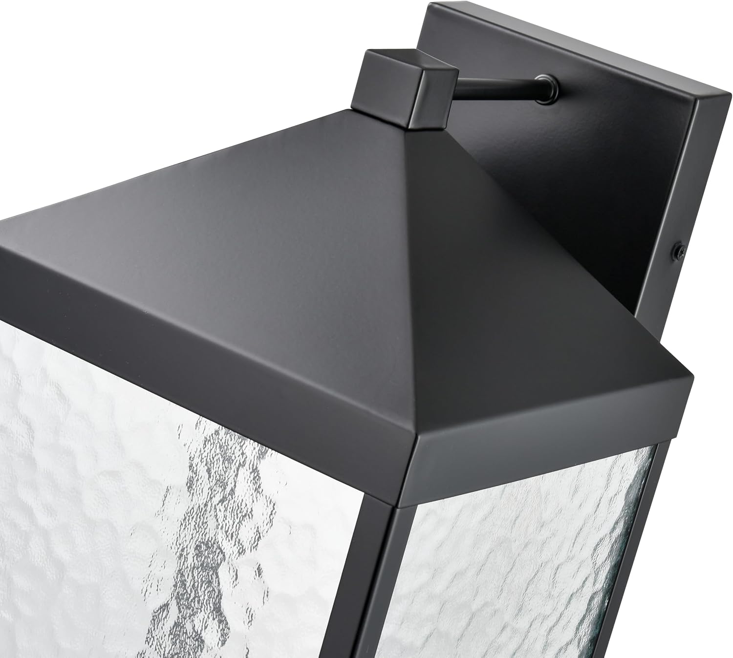 ML Lighting | Aaron Collection | 72201-PBK | LED Light Outdoor Wall Sconce in Powder Coated Black with Clear Textured Glass Shade | Perfect for Walkways, Porches, Backyards, Patios, and Driveways