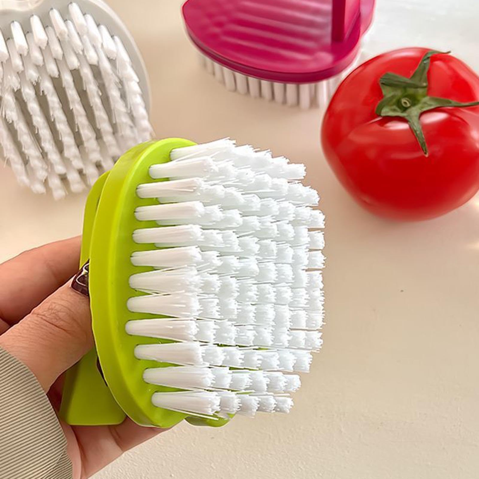 Gemüsebürste | Scheuerreiniger | -Schrubber Bürste Ergonomischer Anti-Rutsch-Griff Multifunktions-Reinigungswerkzeug für Lebensmittel Kartoffeln Geschirr Küche