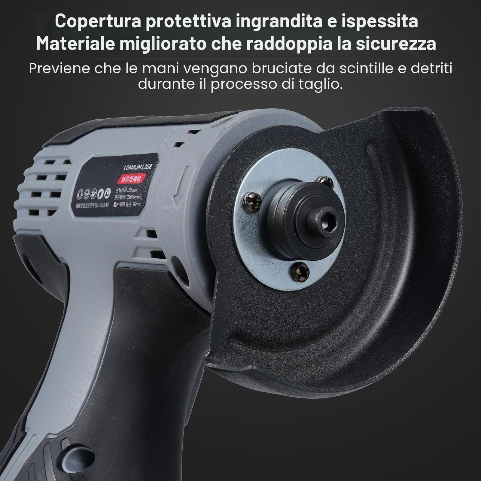 Weytoll Smerigliatrice angolare a batteria 17000 giri/min, Mini smerigliatrice elettrica con 2 batterie 16,8 V 1500 mAh e disco abrasivo per tagliare mattoni lucidati, legno, pietra, acciaio