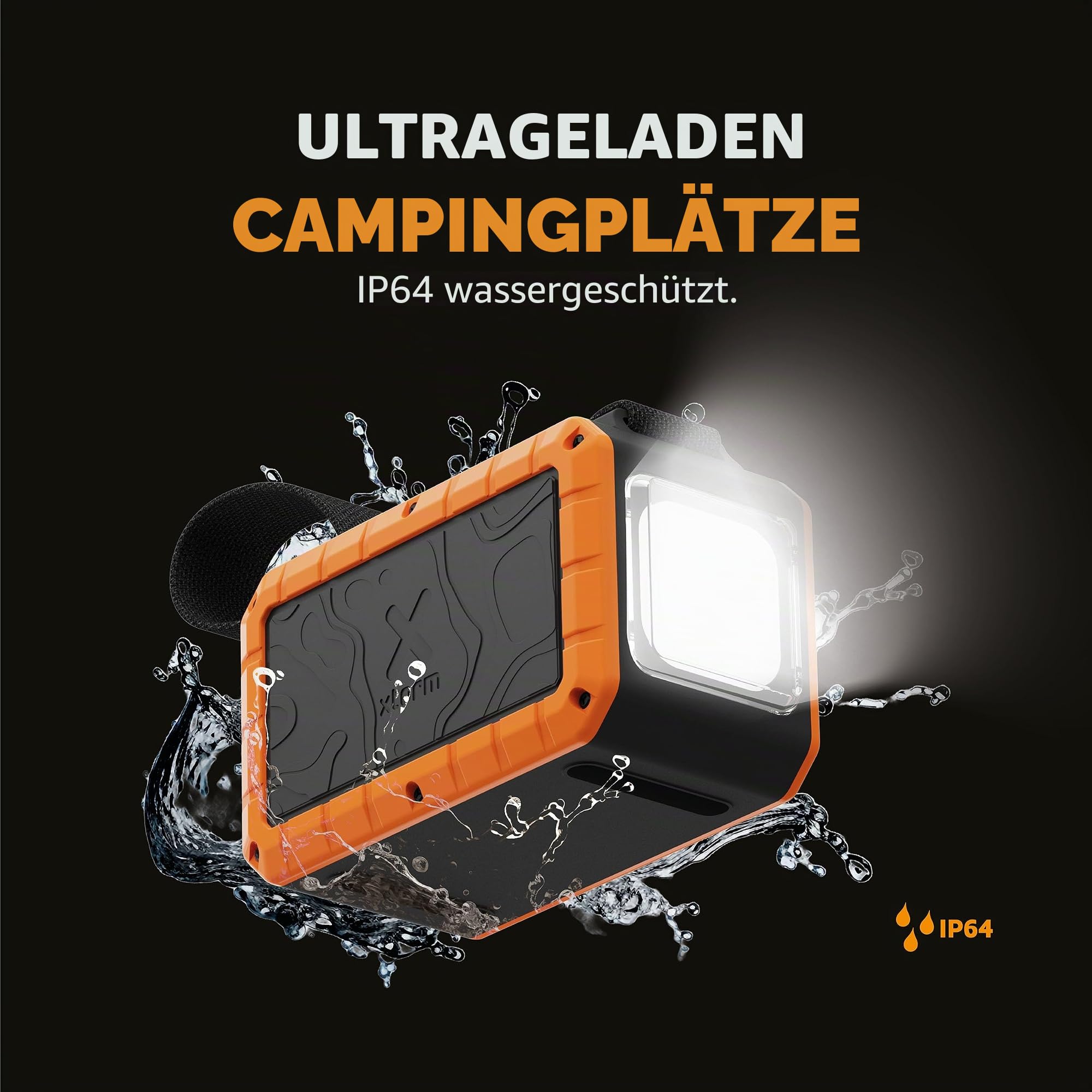 Xtorm 100W Rugged Flashlight Powerbank 40.000 - Torch Black, Orange Neu