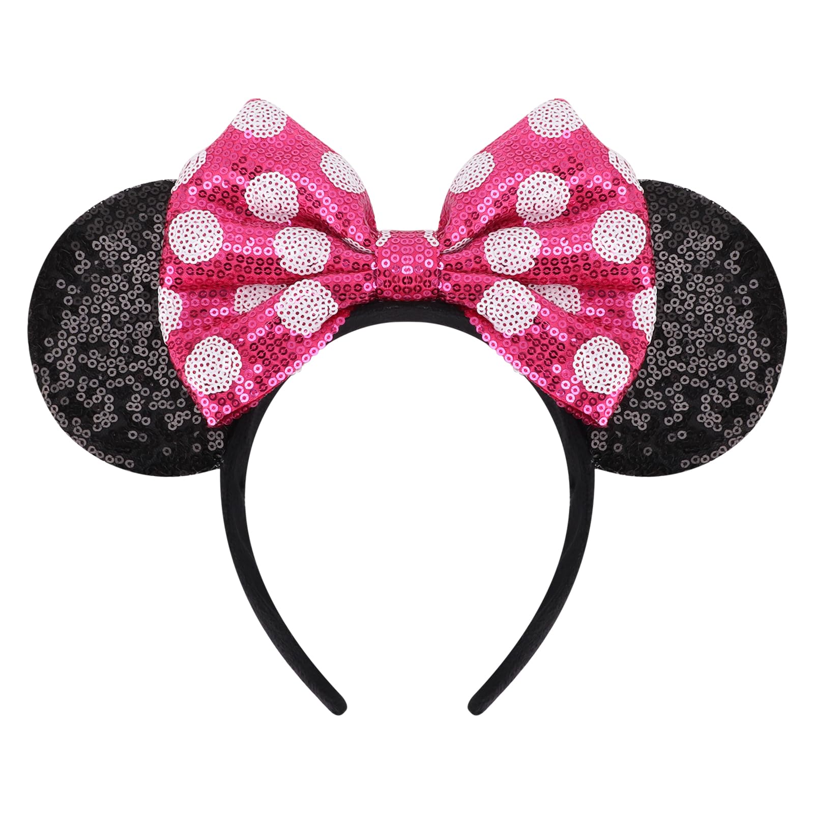 DRESHOW Mouse Ears Bow Headbands Glitter Party Decoration Cosplay Costume for Women