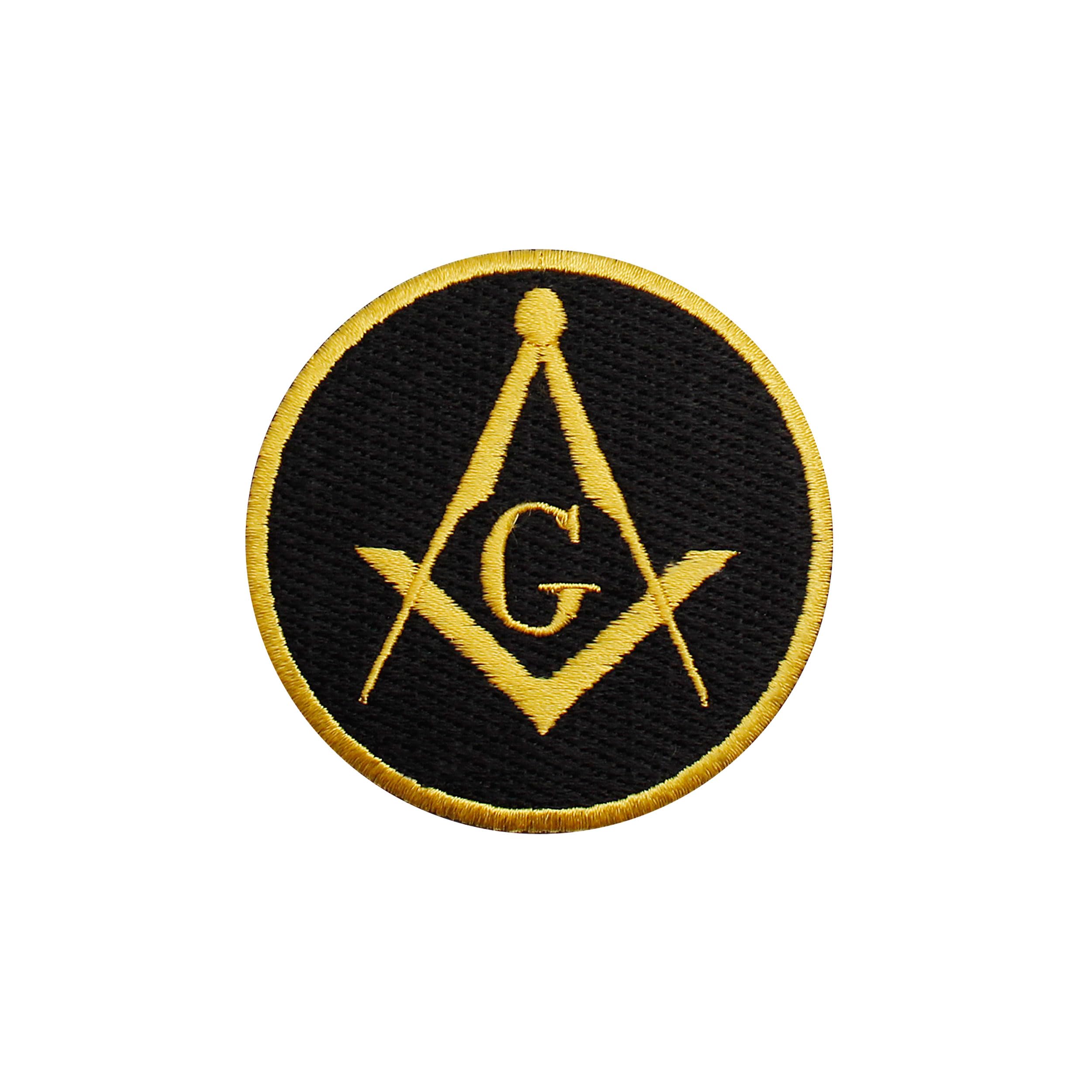 Masonic Masonic Square &amp; Compass G Patch - Machine Embroidered Iron on Emblem no Sewing Needed - 3x3 Inches Masonic Badge for Aprons, Vests, Bags &amp; Apparel