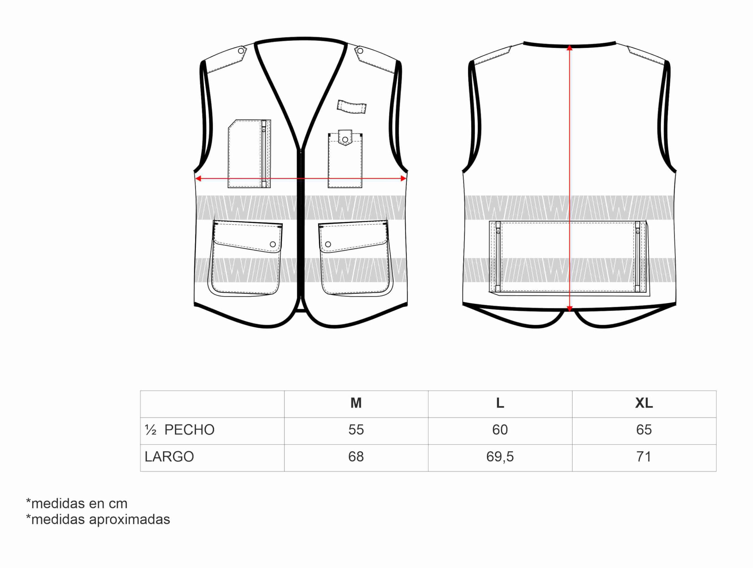 WORKTEAM Chaleco de Seguridad Reflectante y de Alta Visibilidad. Cinta Reflectantes Segmentadas. Alta Visibilidad EN ISO 20471. Unisex