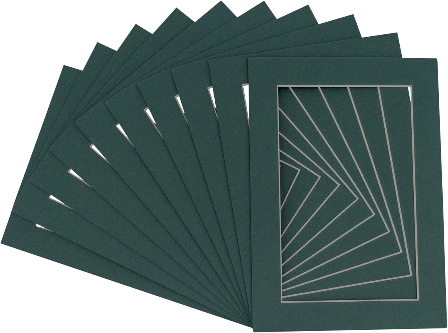 Pack of 25 Acid Free 18x24 Mats Bevel Cut for 15x19 Photos - Forest Green Precut Matboards With Backing Boards and Clear Photo Mat Bags For Pictures, Photos, Framing - 4-ply Thickness