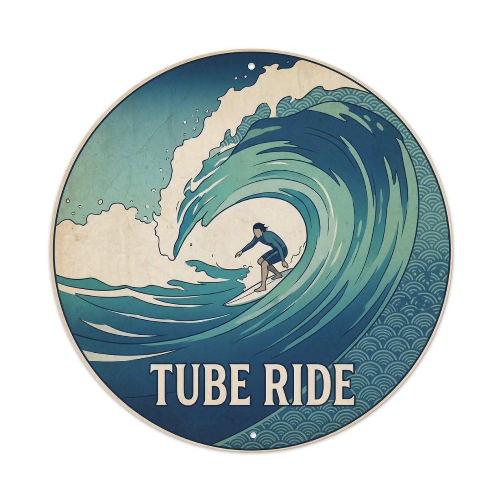 Surf Tube Ride Hawaii North Pacific Beach Break Metal Tin Sign