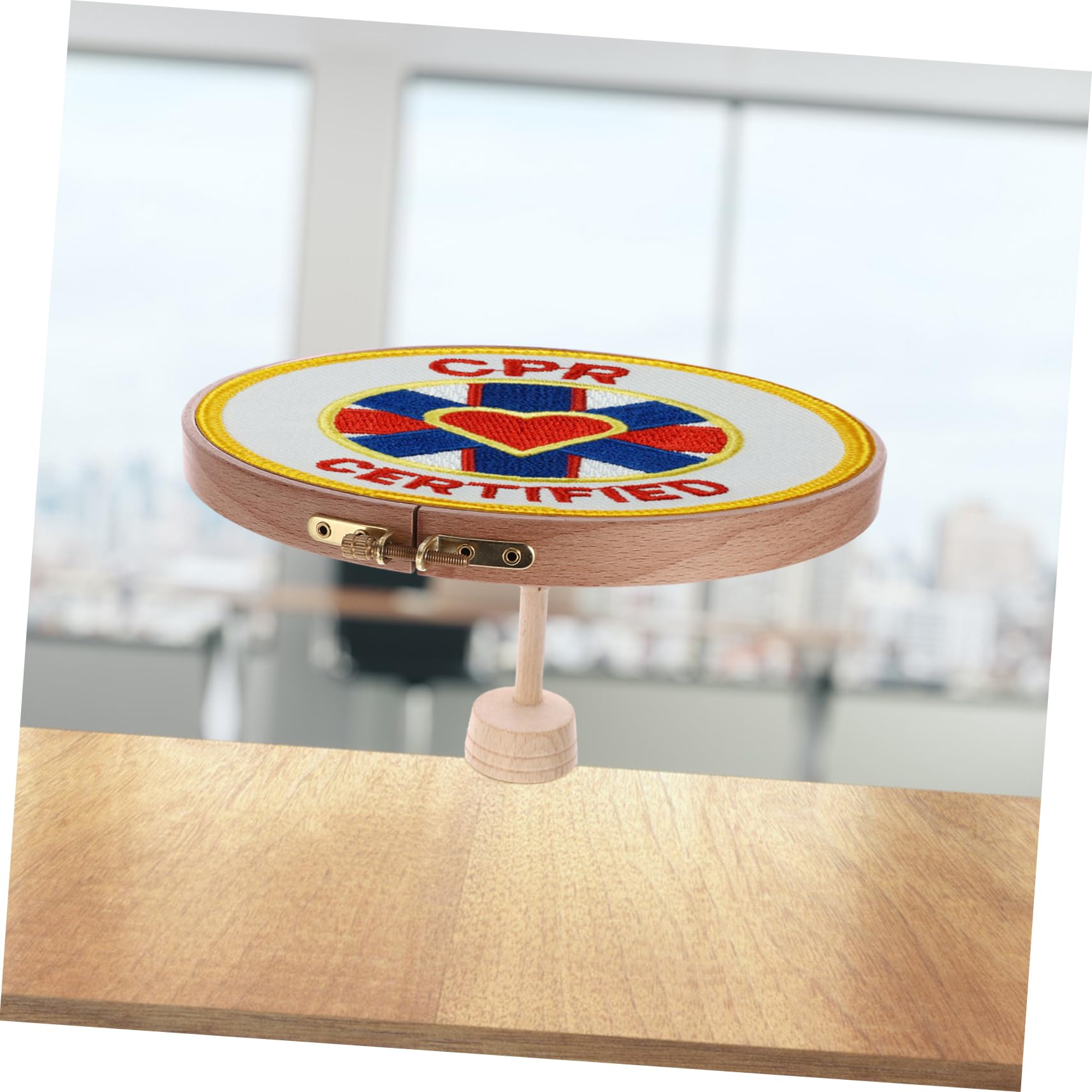 Operitacx Bastidor de Bordado de Madera para Mesa, Ajustable, Redondo | Punto de Cruz y DIY Stitching Arts, Instalación Fácil en Superficies Lisas, No se Deforma ni Rompe
