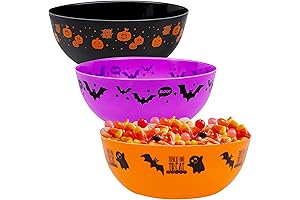 Zcaukya 3-Pack Halloween Candy Bowls: Spooky Candy Holders for Parties and Trick-or-Treaters