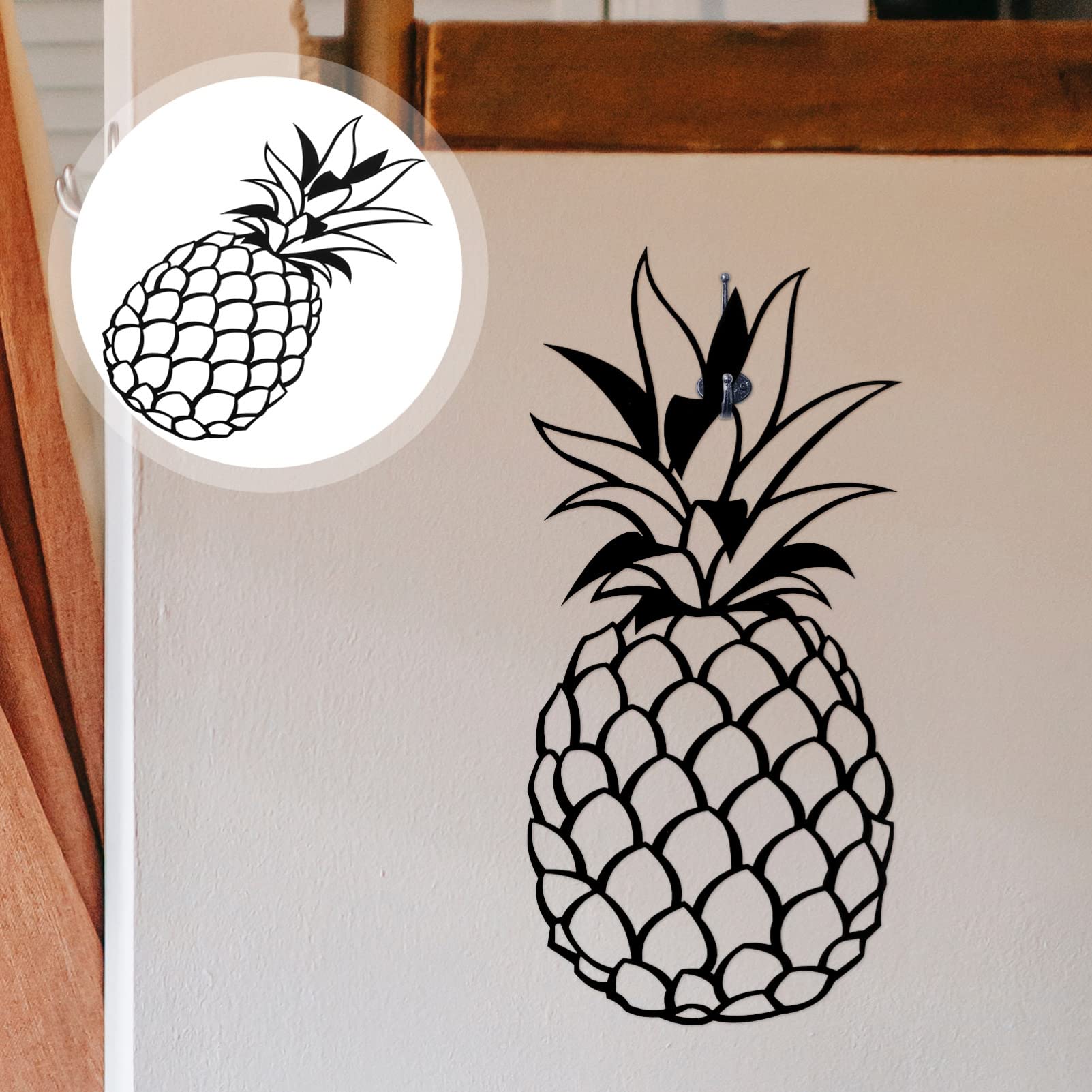 Yardwe Décoration Murale Ananas Fer Sculpture Murale Élégante Pour Salon Jardin Et Balcon