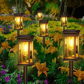 Solarlampen für Außen Garten, 6 Stück Superhelle größere Solarleuchten ...