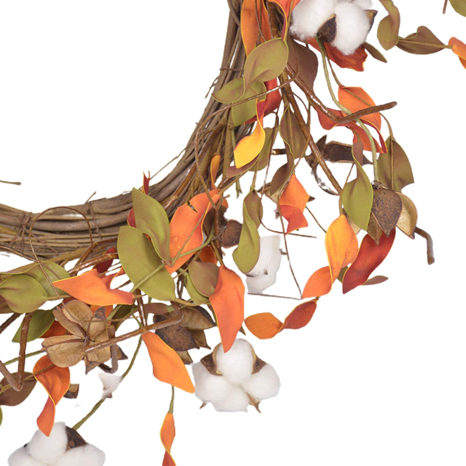 WEIGE Decoraciones de otoño, Guirnalda de algodón de simulación de otoño, Guirnalda de Puerta Artificial de ratán de 50 cm / 20 Pulgadas para Adornos de decoración del hogar de Halloween, decoraci