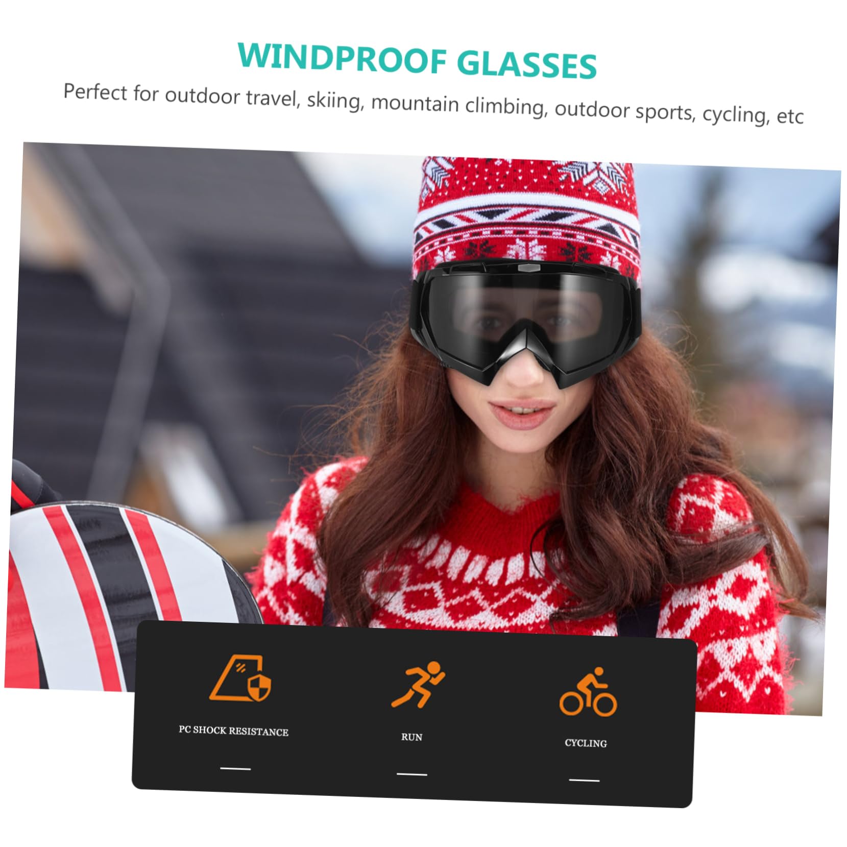 PRETYZOOM Windproof Cycling Glasses for Biking Motorcycle Riding Outdoor Sports Skiing Glasses