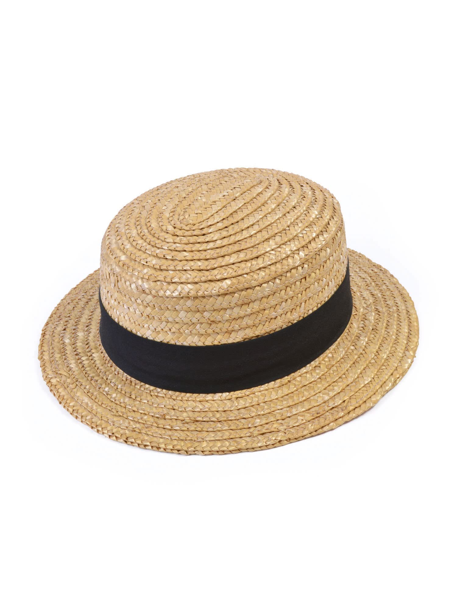 labreeze Straw Boater Hat for Adults – Classic Vintage Flat Top Summer Hat with Ribbon Band, Ideal for Formal Events, Fancy Dress, and Outdoor Parties