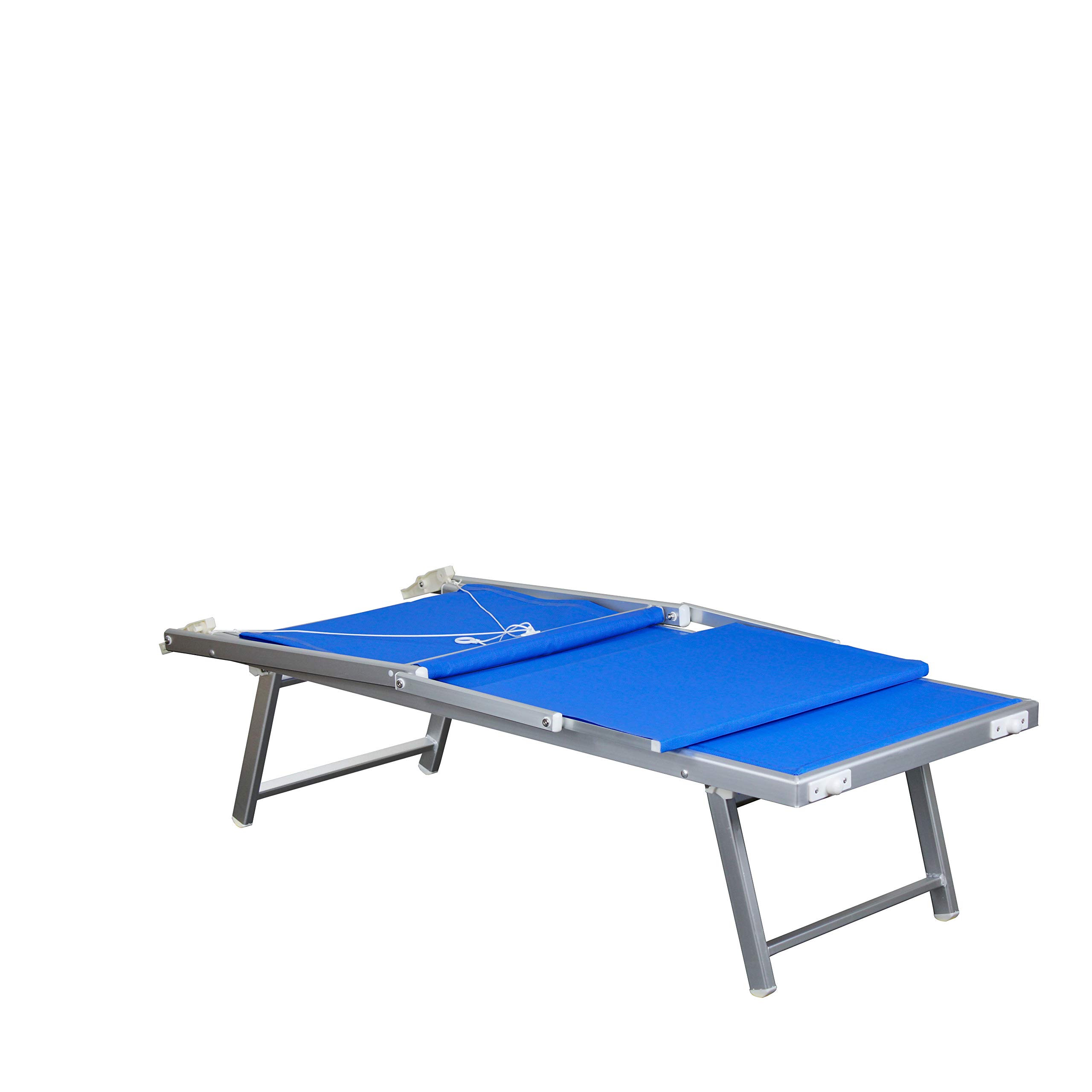 Totò Piccinni Salento Lettino Prendisole Pieghevole Aluminium z TETTUCCIO Blu