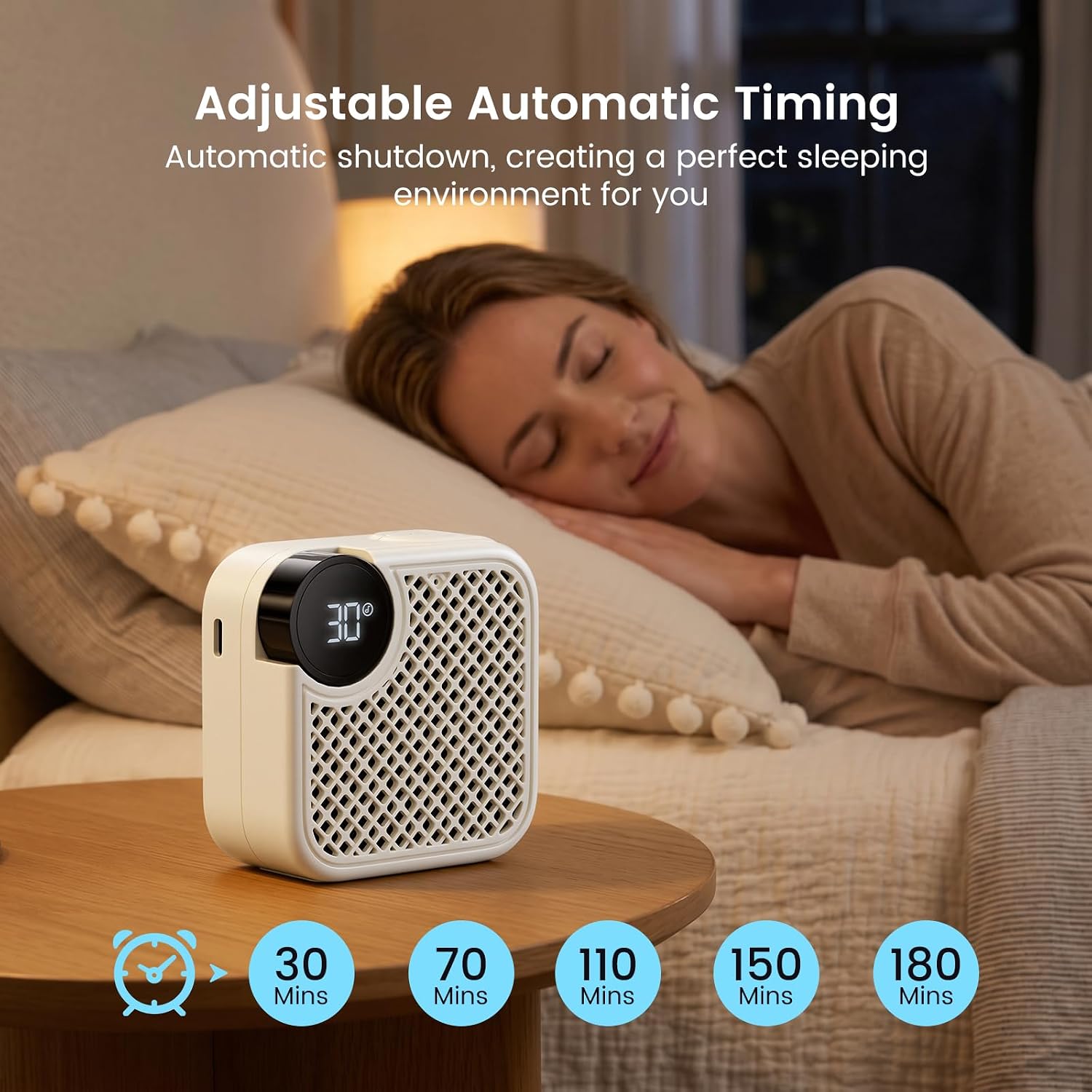 Portable Sound Machine with Voice Recording &18 Soothing Sounds | Portable Bluetooth Speaker with 5W Stereo Sound，Auto-Off Timer，16 Volume Levels Sleep Sound Machine for Adults Kids Baby