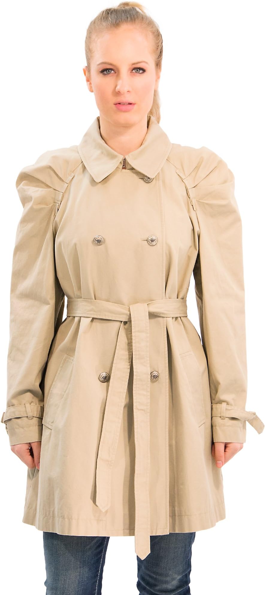 Juicy Couture Women's Ruffle-Shoulder Trench Coat Jacket