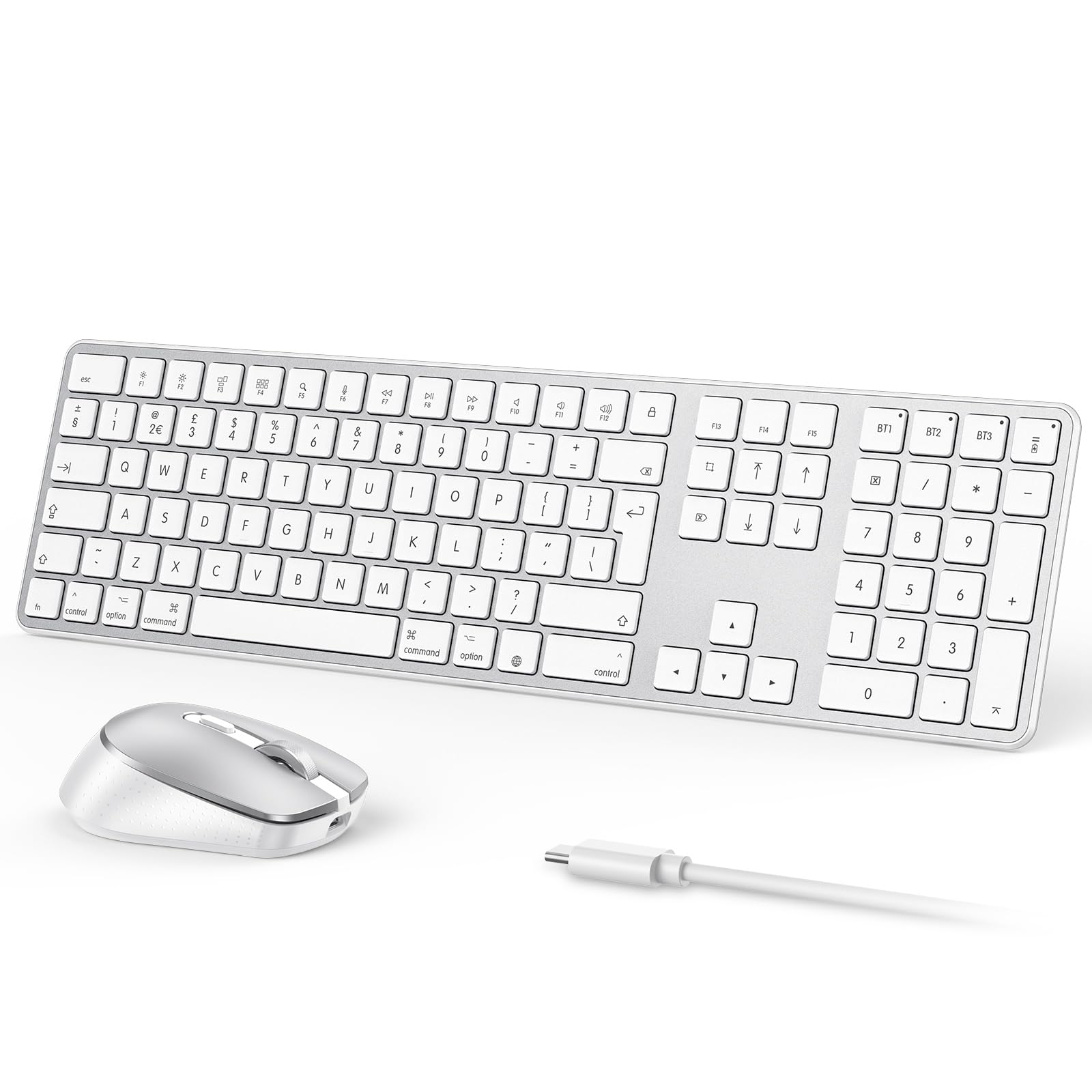 OMOTON Wireless Bluetooth Keyboard Mouse Rechargeable for Mac OS