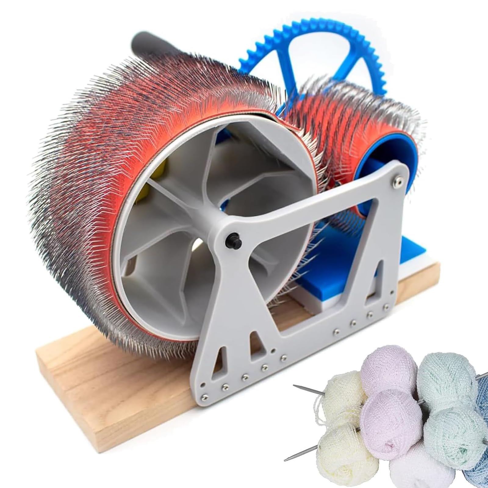 Jybnbbe As Shown Manual Wool Felt Drum Carder, Wool Carding Machine With Hand Crank, Fast Mixing Combing Spinning For Diy Handicrafts