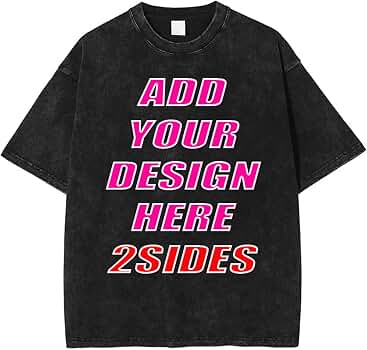 Custom Text T-Shirt – Design Your Own Front/Back/Side Print, Unisex T-Shirt, Grey, X-Large - View #6