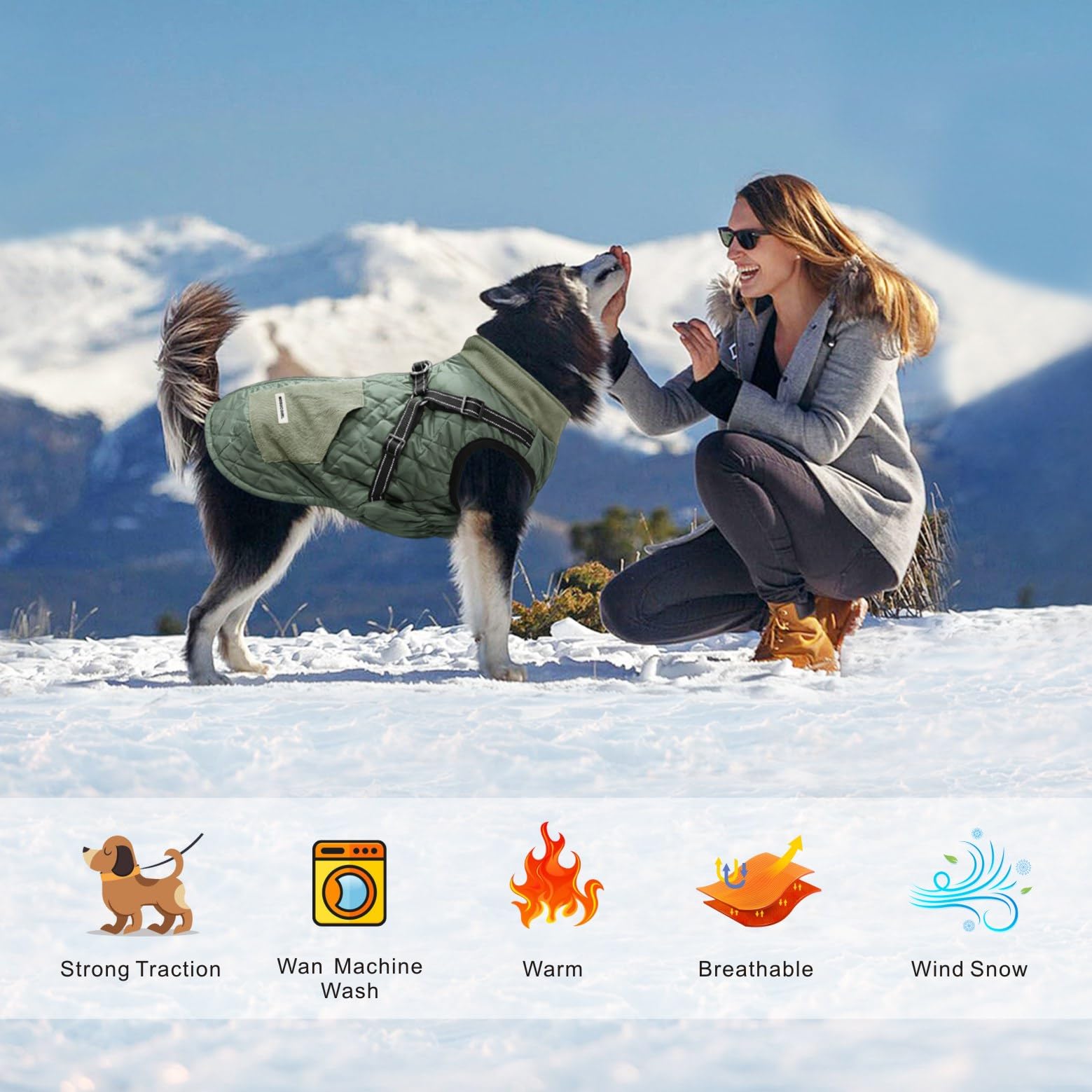 Abrigos cálidos para perros, ropa para mascotas, chaqueta impermeable, ropa reflectante, para invierno, chaquetas de nieve acogedoras para perros pequeños, medianos, grandes y cachorros