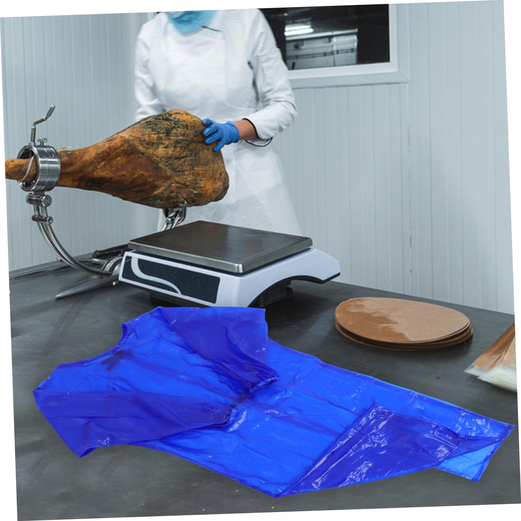 Grembiule da Lavoro PVC a Maniche Lunghe Blu Grande