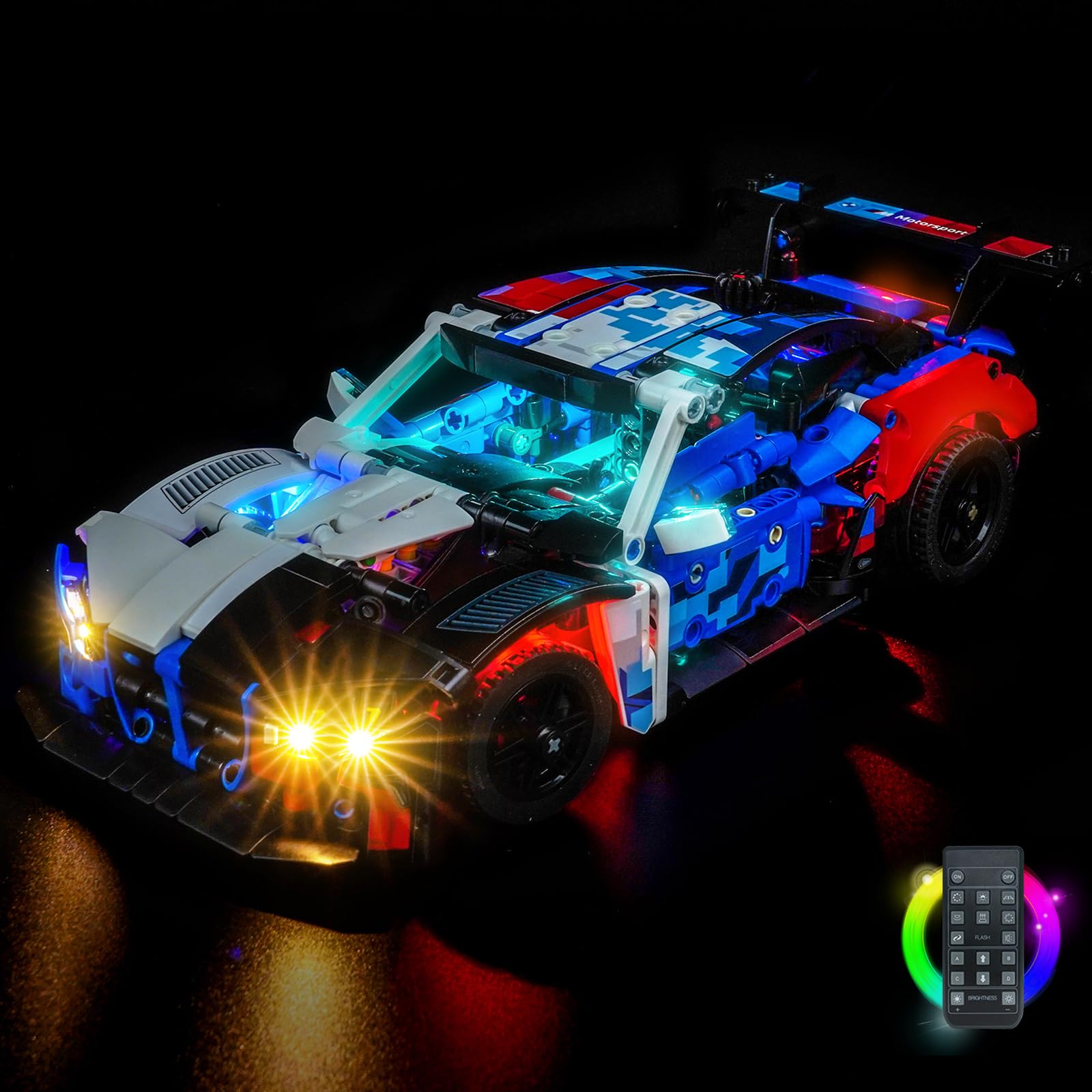 LocoLee RC Led Light Set Compatible with Lego 42226 BMW M4 GT3 EVO Race Car Light Decoration Lighting Kit Compatible with Lego 42226 Building Blocks Model,Only Lights Set,No Model