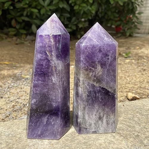 Miniatura 6 de Cristal natural áspero de 17.64 oz24.69 oz35.27 oz de amatista natural, cuarzo, varita curativa, obelisco, decoración del hogar (tamaño  35.27 oz)