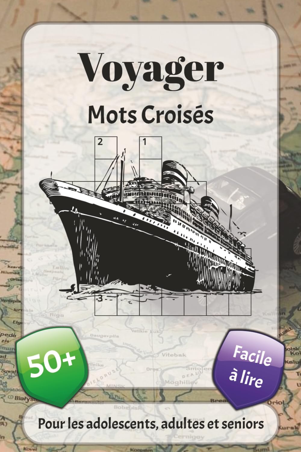Voyager Mots Croisés: Mots croisés avec une police facile à lire sur le thème d'avion, de train, des vacances et plus encore | 6 x 9 pouces, 120 pages ... pour les fêtes, les vacances et la détente