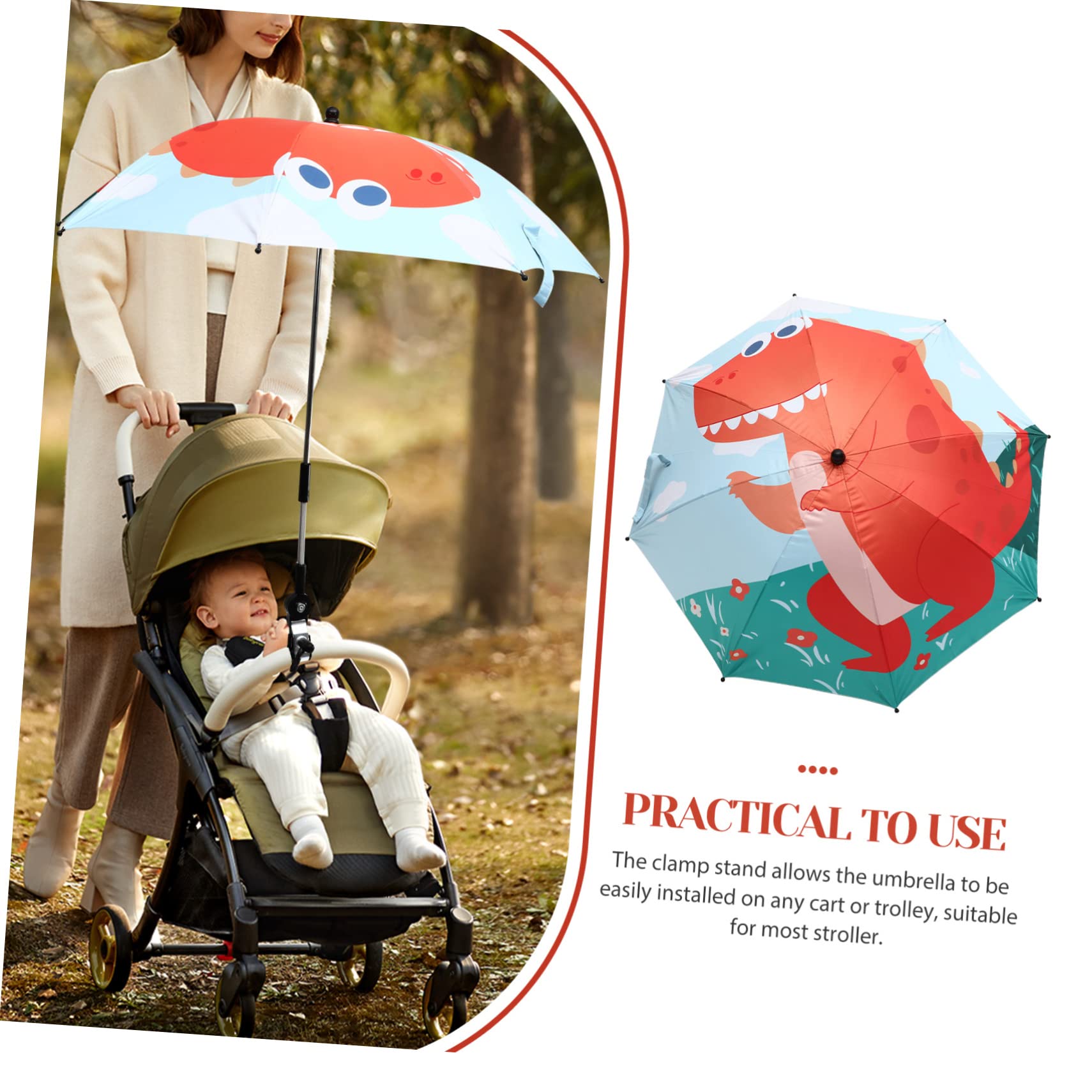 BESTonZON 3sätze Verstellbare Uv-schutz-strand Und Kinderwagen- Große -up-parasol Für Outdoor-aktivitäten Leicht Und Langlebig