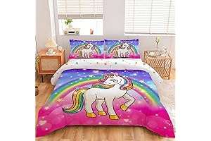 Aimuan Girls Unicorn Comforter Set Twin Size
