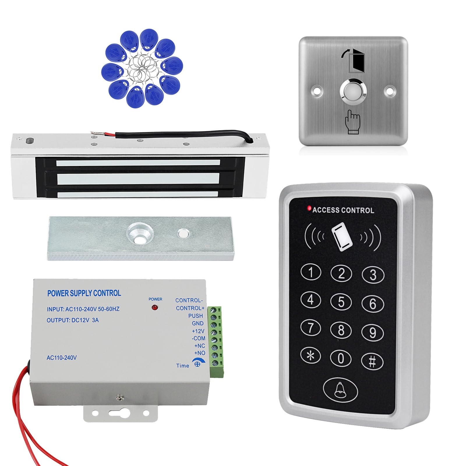 Kit sistema di controllo accessi autonomo Controller tastiera Tastiera RFID impermeabile Lettore porta con password Capacità di 1000 utenti Apertura porta intelligente 10 portachiavi ID