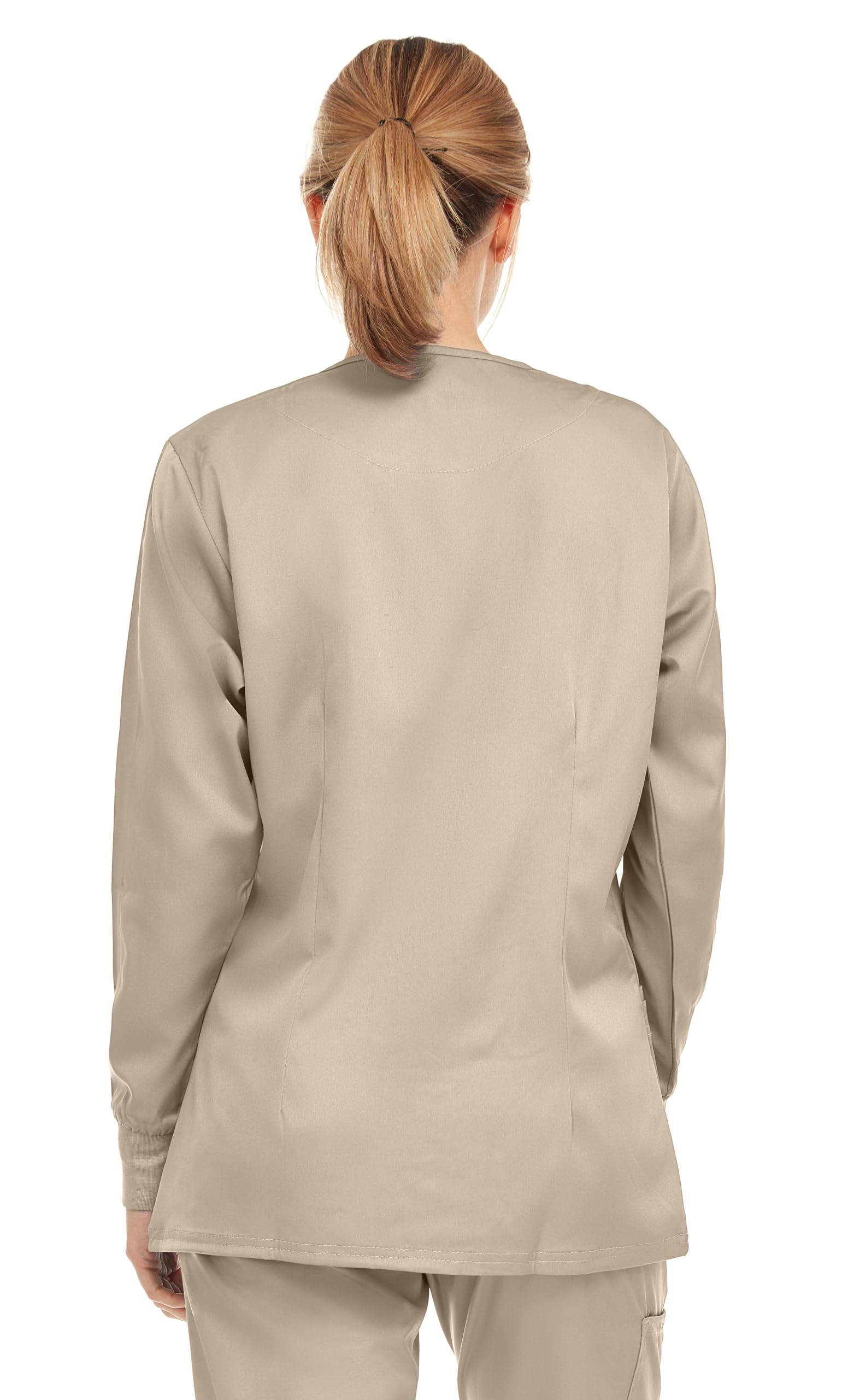 MediChic Women's Scrubs Medical Warm Up Nurse Scrub Jacket, Available in Over 10 Colors Khaki