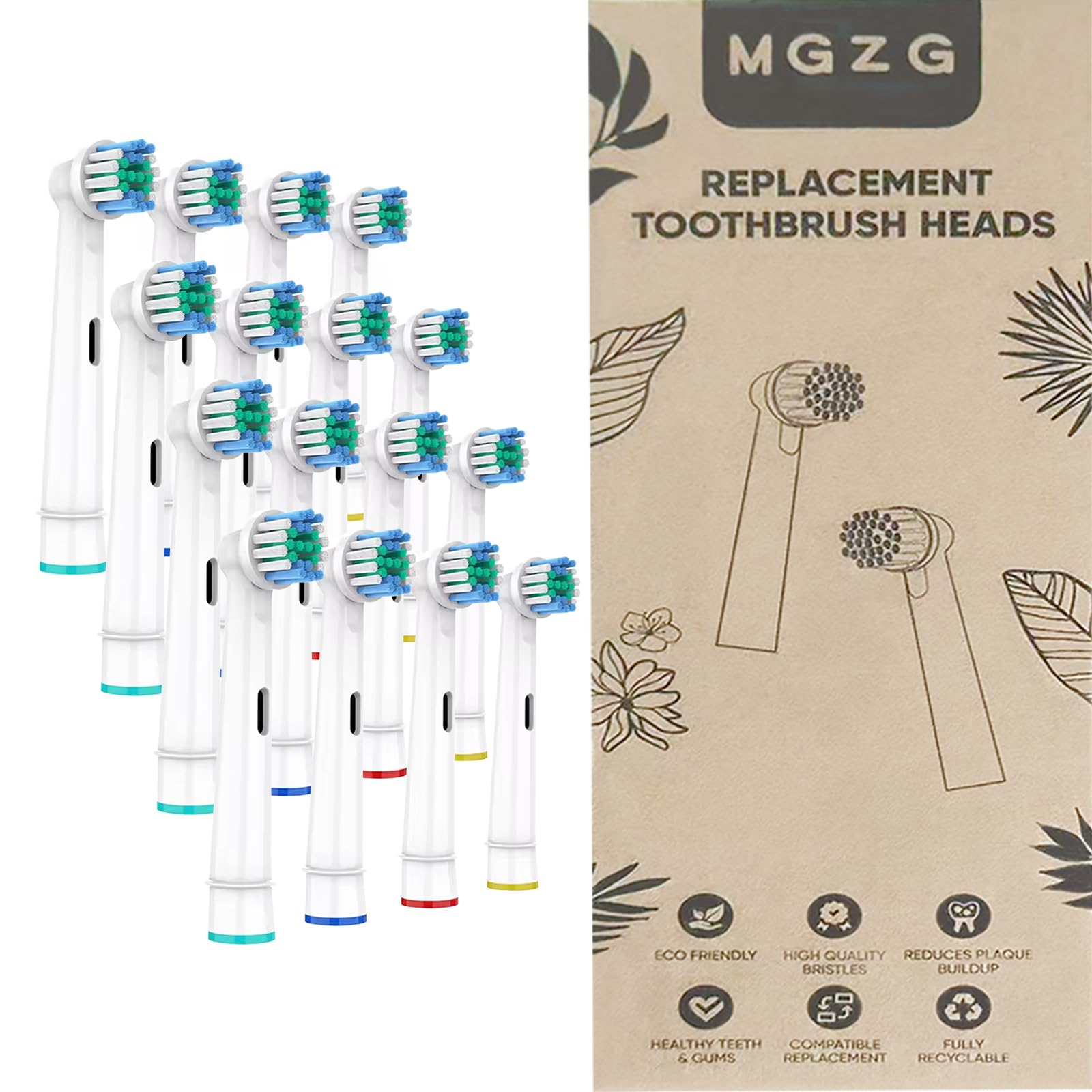 Cabezales de cepillo de dientes eléctricos para Oral-B Pro Precision Clean, forma de X, cerdas anguladas, paquete de 12, color blanco