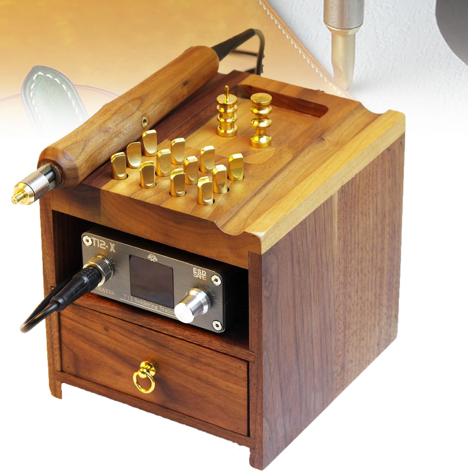 AYCDL Electric Leather Heat Edge Creaser Machine, Leather Sealing Stamping Heater, Temperature 80-480℃ Adjustable