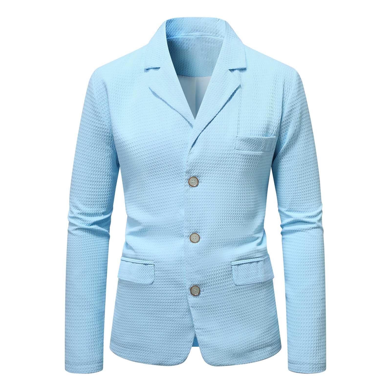 SRZYMJ Sakko Herren Sportlich & Modern - leicht tailliert - als Jackett oder Blazer Herren Sakko Slim Fit Anzug Herren Blau Slim Fit Anzugjacke Herren Warmer Pullover Herren Dicke Strickjacke