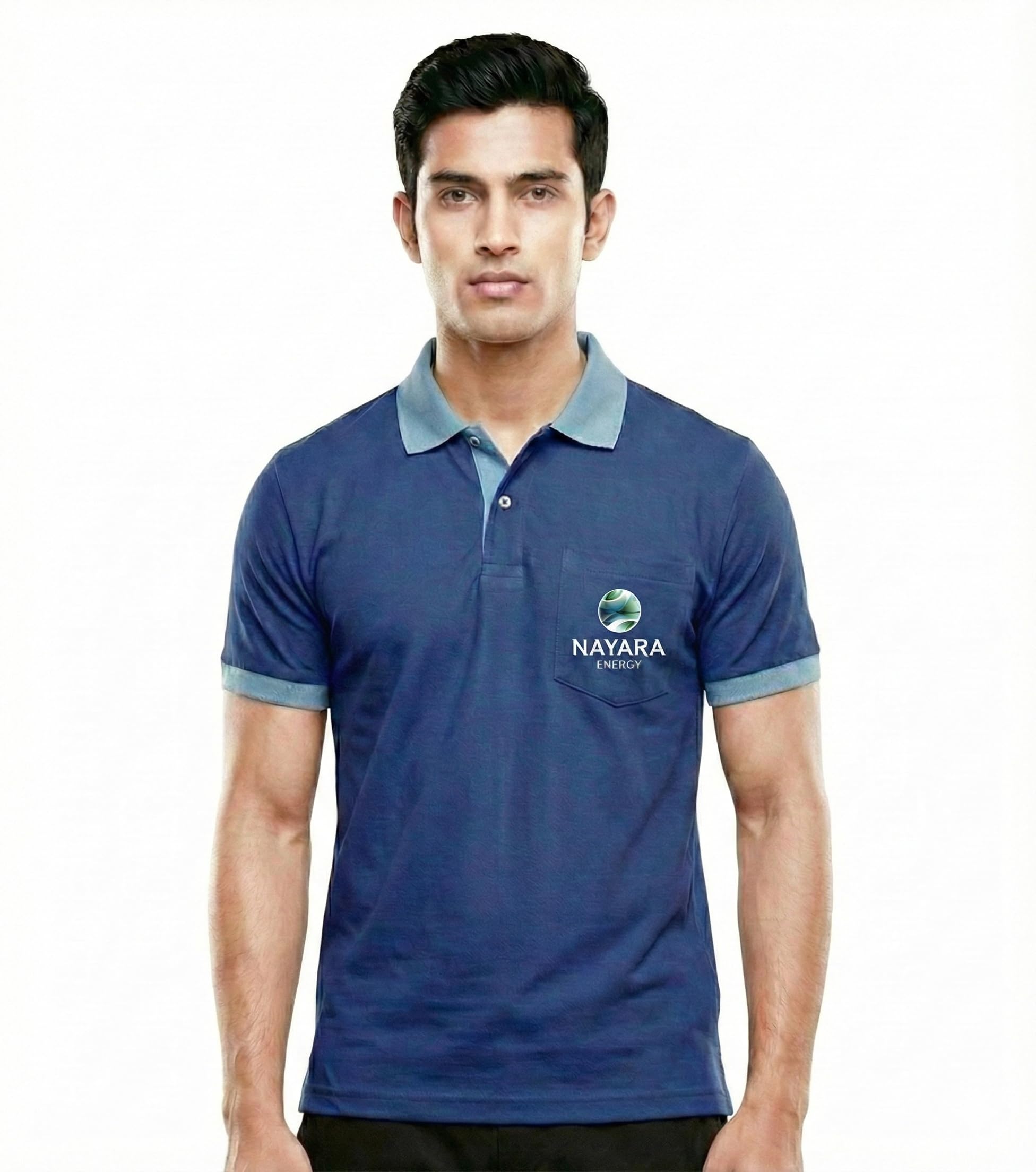 Nayara Energy Uniform T-Shirt, Professional Staff Workwear with Logo, Navy Blue (NEPP)-picture-13