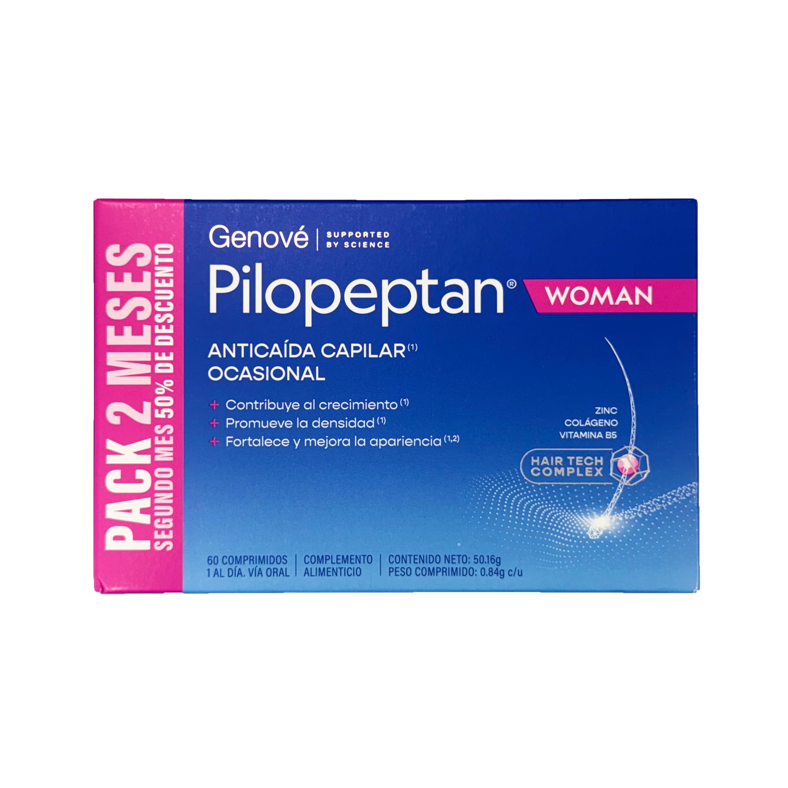Pilopeptan Woman Comprimidos - Anticaída Capilar Mujer - Cabello y Uñas - Potenc