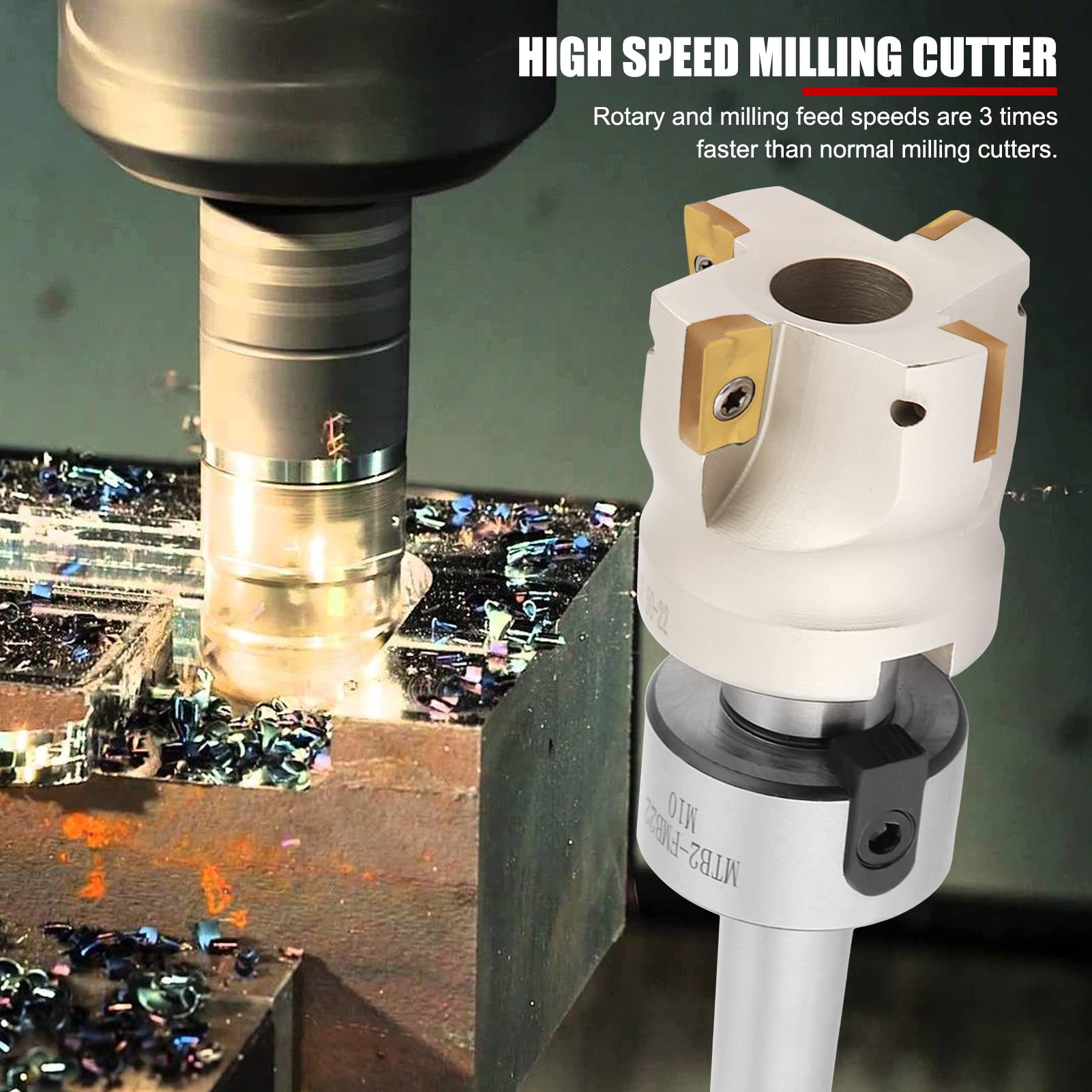 soporte de molino de extremo de 90 °, cortador de fresado facial Indexable de 3 pulgadas, Kit de 10 insertos de carburo, para fresado, perforación, ranurado y perfilado, para metalurgia CNC