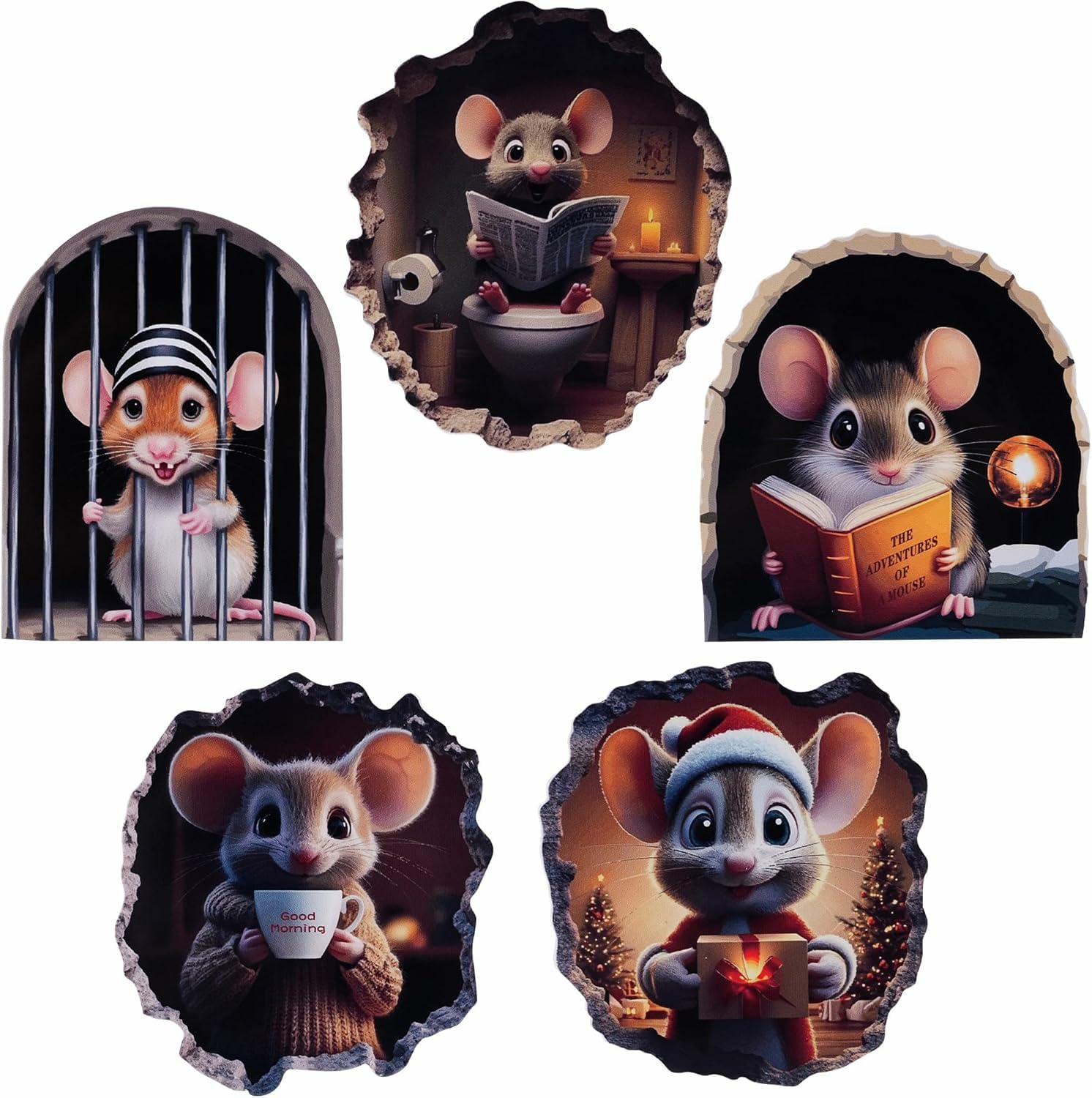 GADGETS WRAP Mouse Wall Stickers Murals Vinyl Art Peel and Stick Decals Wall Hole Cover for Kids Room Boys Girls Bedroom Playroom Bathroom Classroom-image-5