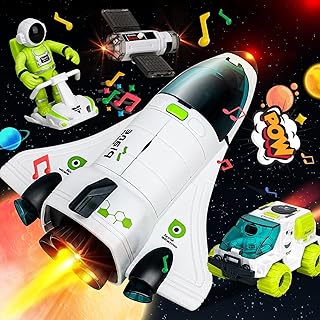 TOY Life Space Toys Rocket Toys for Kids Space Shuttle Toys with Astronaut Figure and Space Rover, Space Toys for Boys 5-8 Planet Toys, Stem Toys for 7 Year Old Boys Astronaut Toys Kid Spaceship Toy